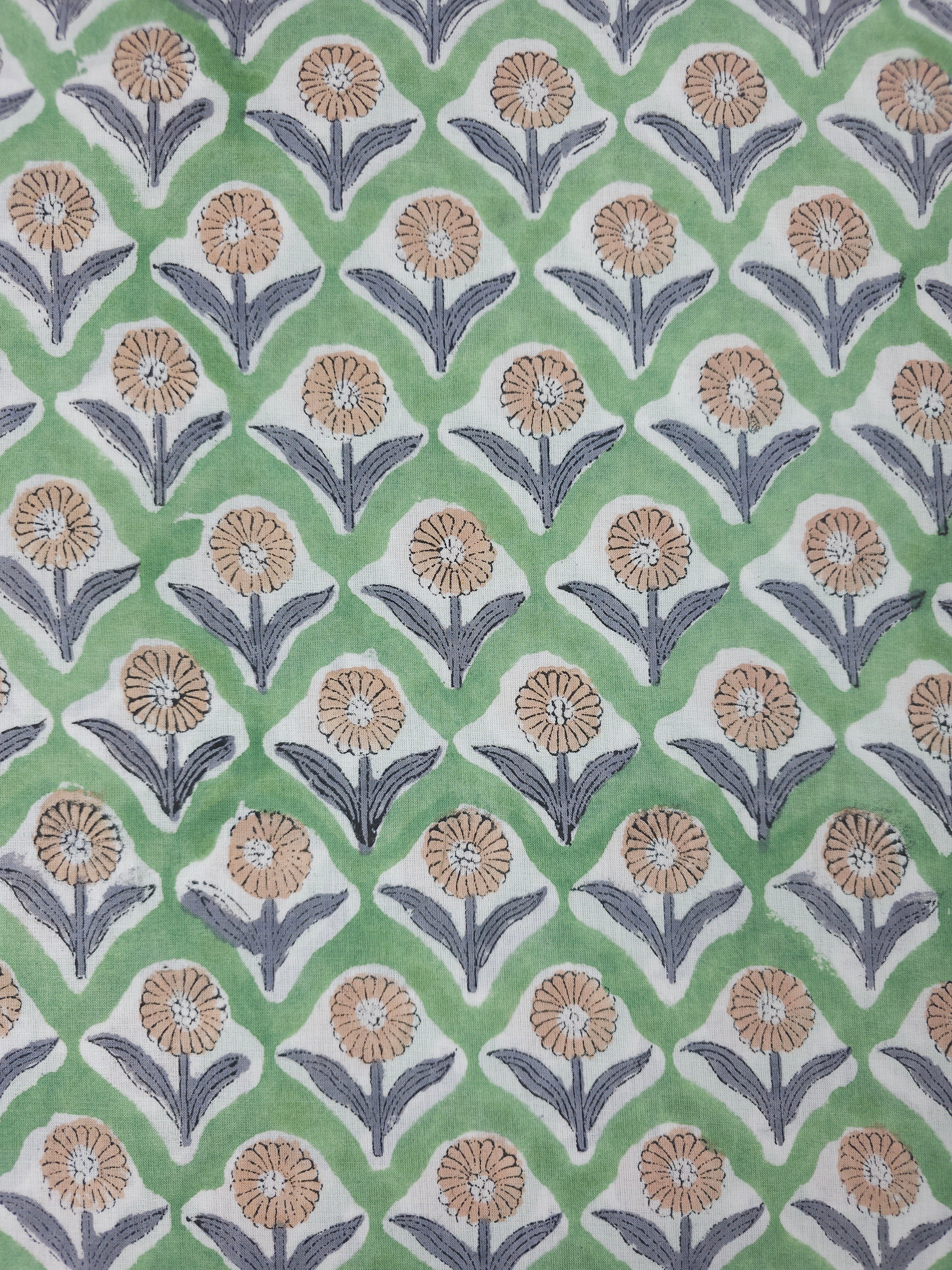 Green Lina Block Print Cotton