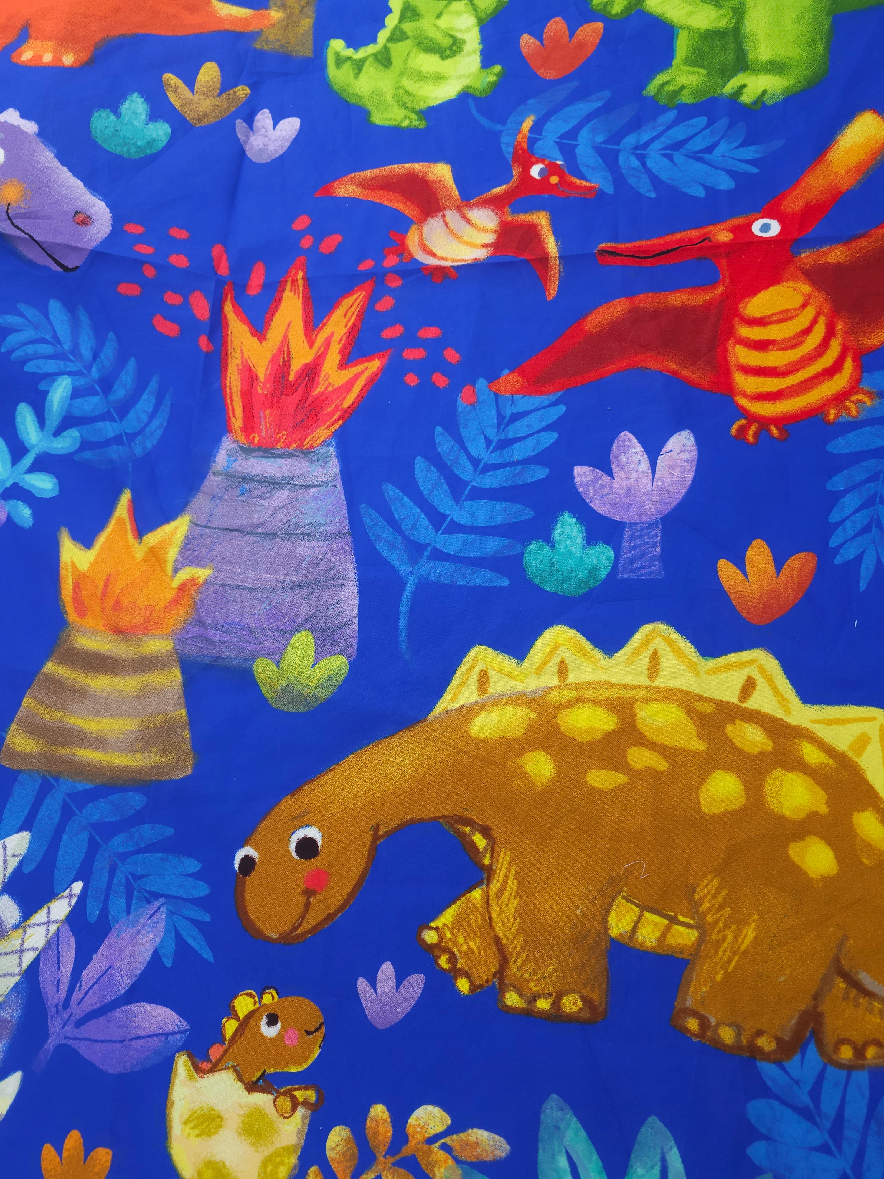 Vibrant dinosaur Cotton panel- 1m piece