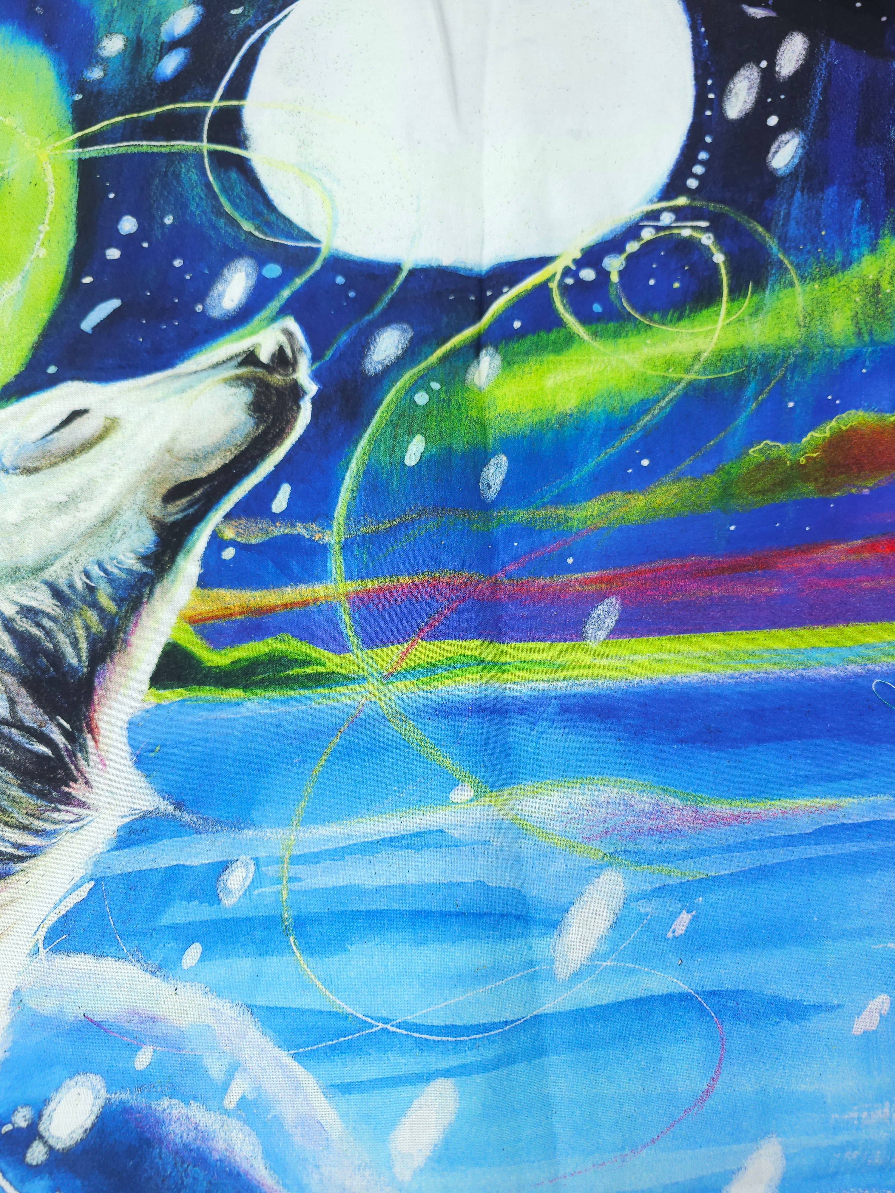 Polar bear aurora Cotton panel- 1.1m piece