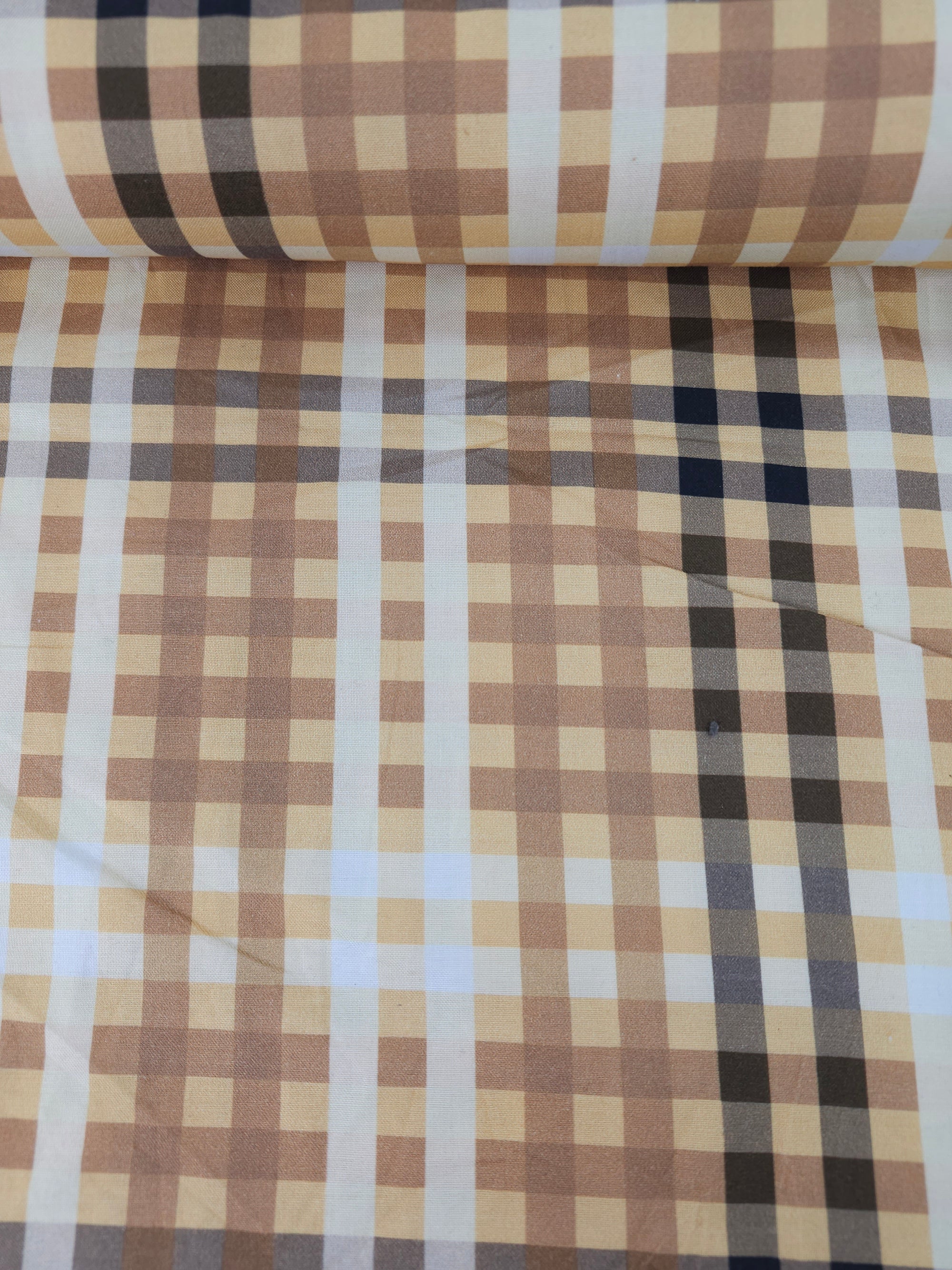 Sand/Black Tartan 100% Cotton