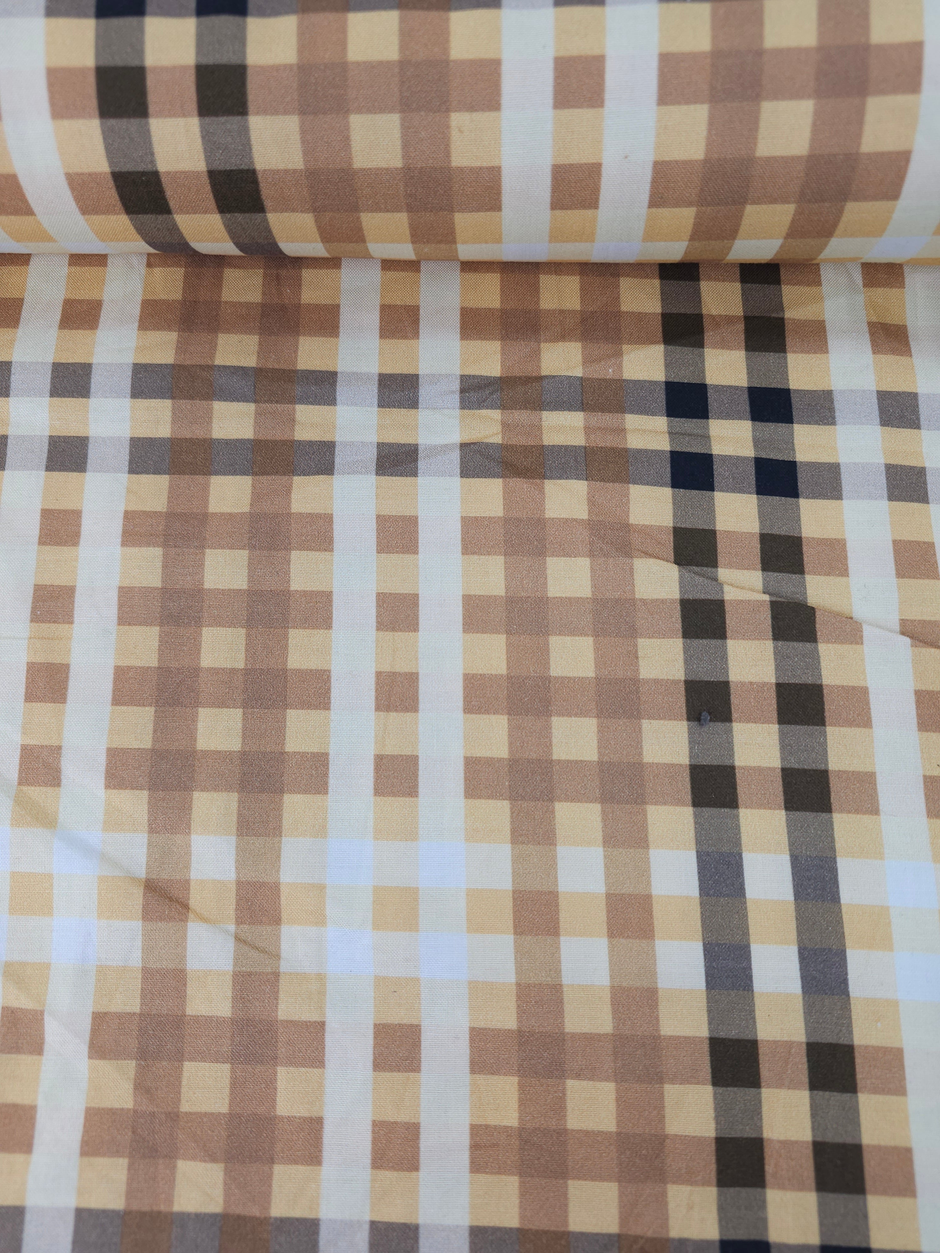 Sand/Black Tartan 100% Cotton