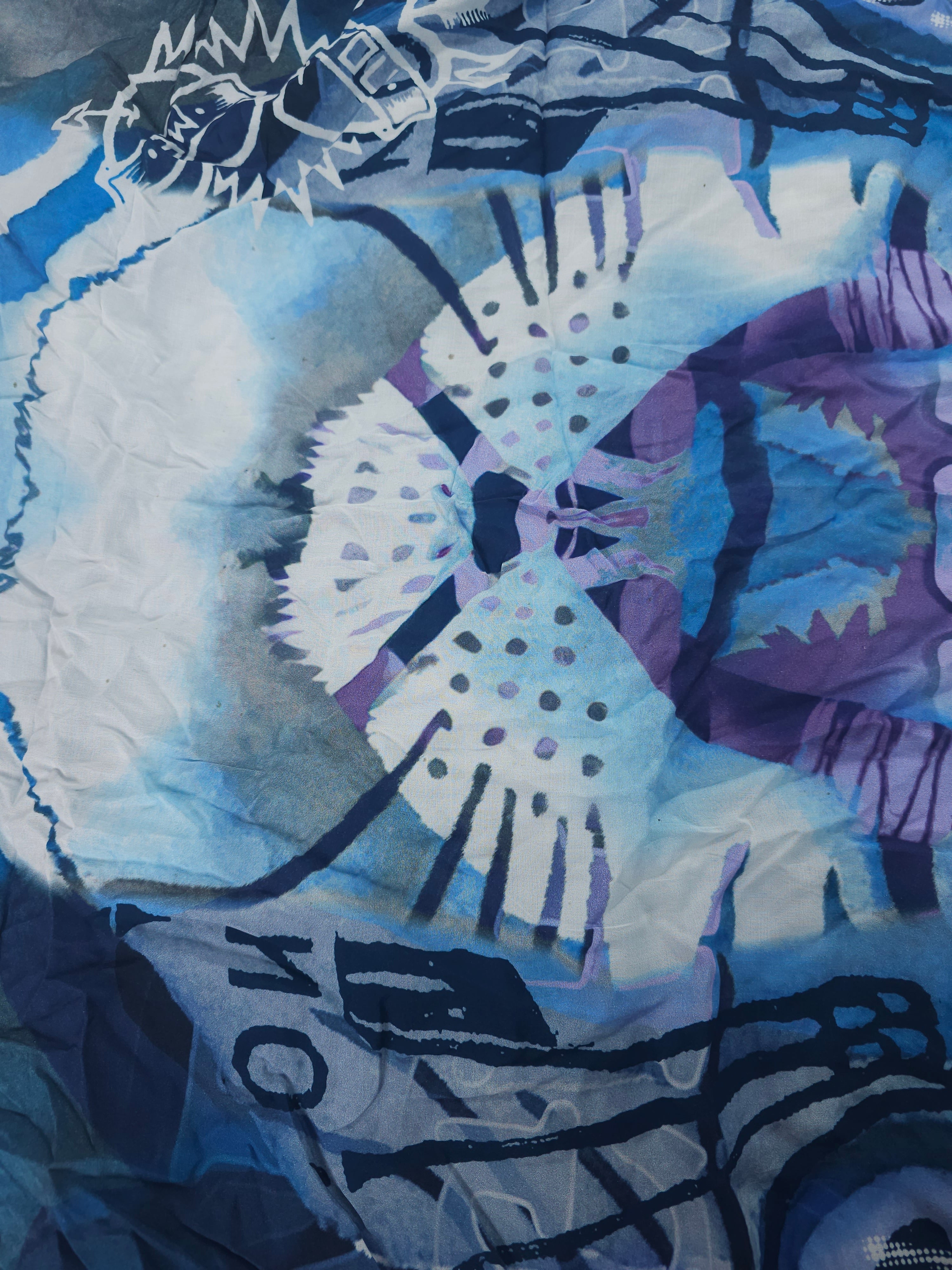 Cool blue leopard Viscose- 2.7m piece