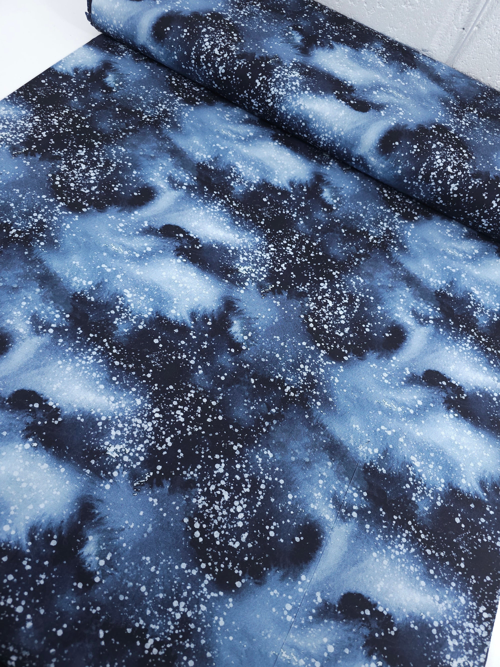 Smokey Blue Snow Storm 100% Cotton 106” *EXTRA WIDE*