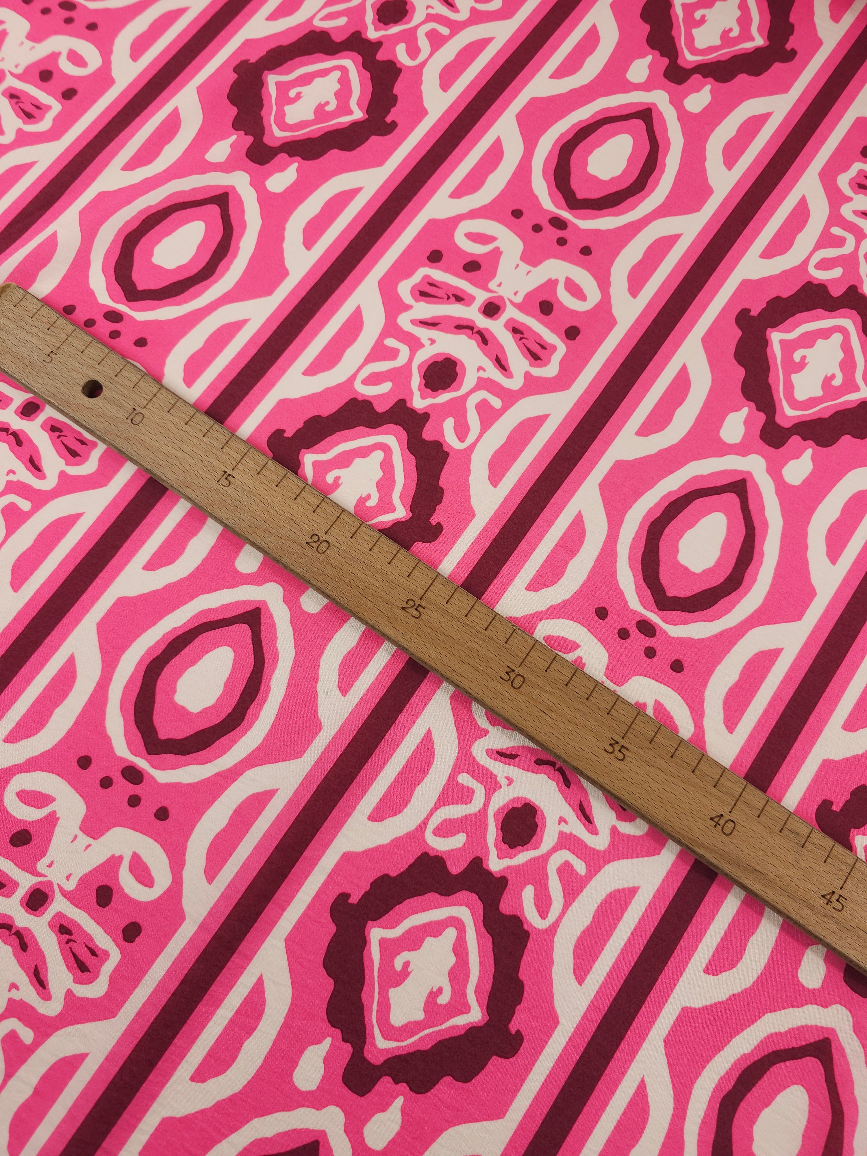 Candy Pink/Cream Damask Stripe Modal