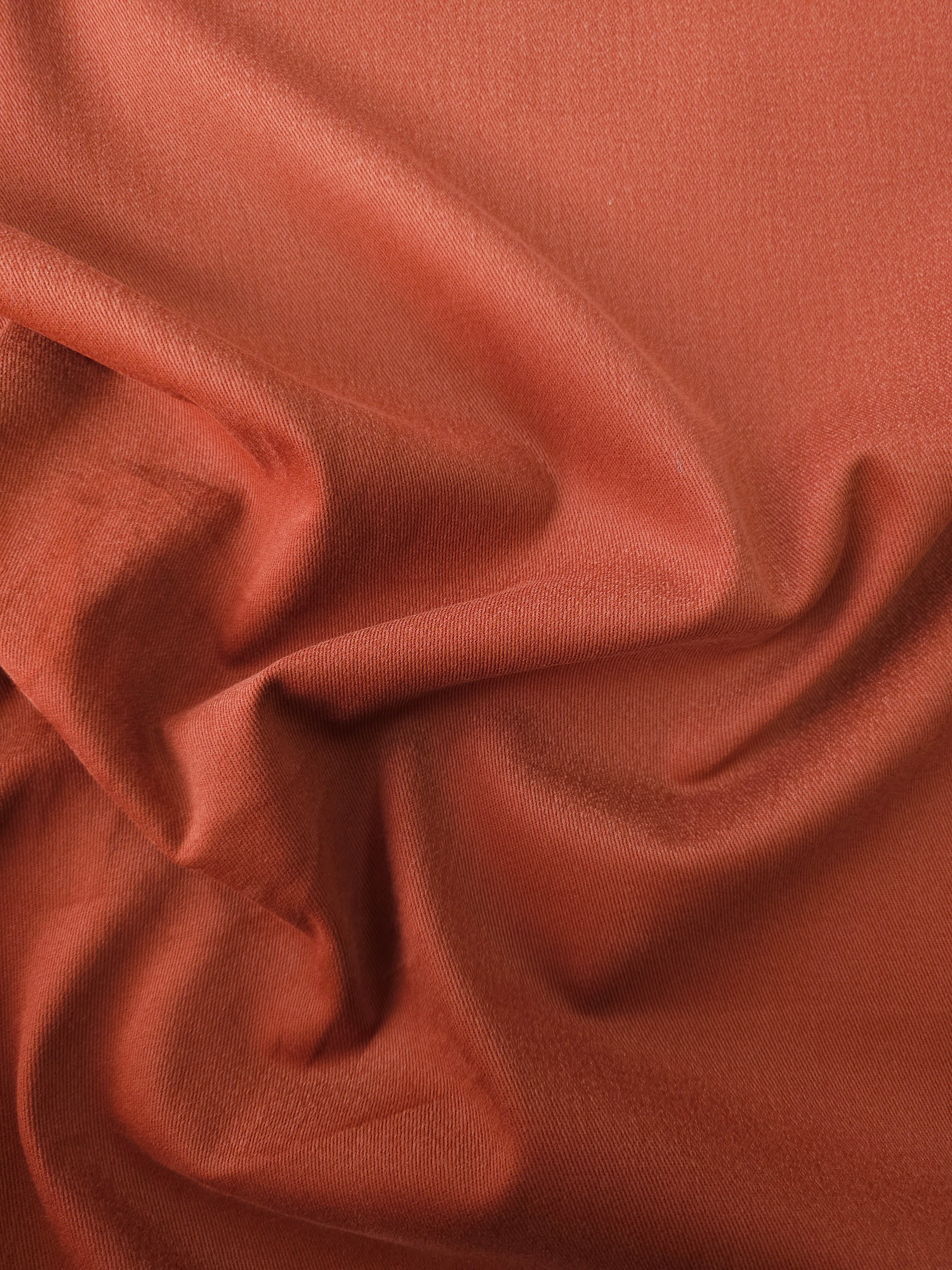 Rust Brushed Cotton Twill