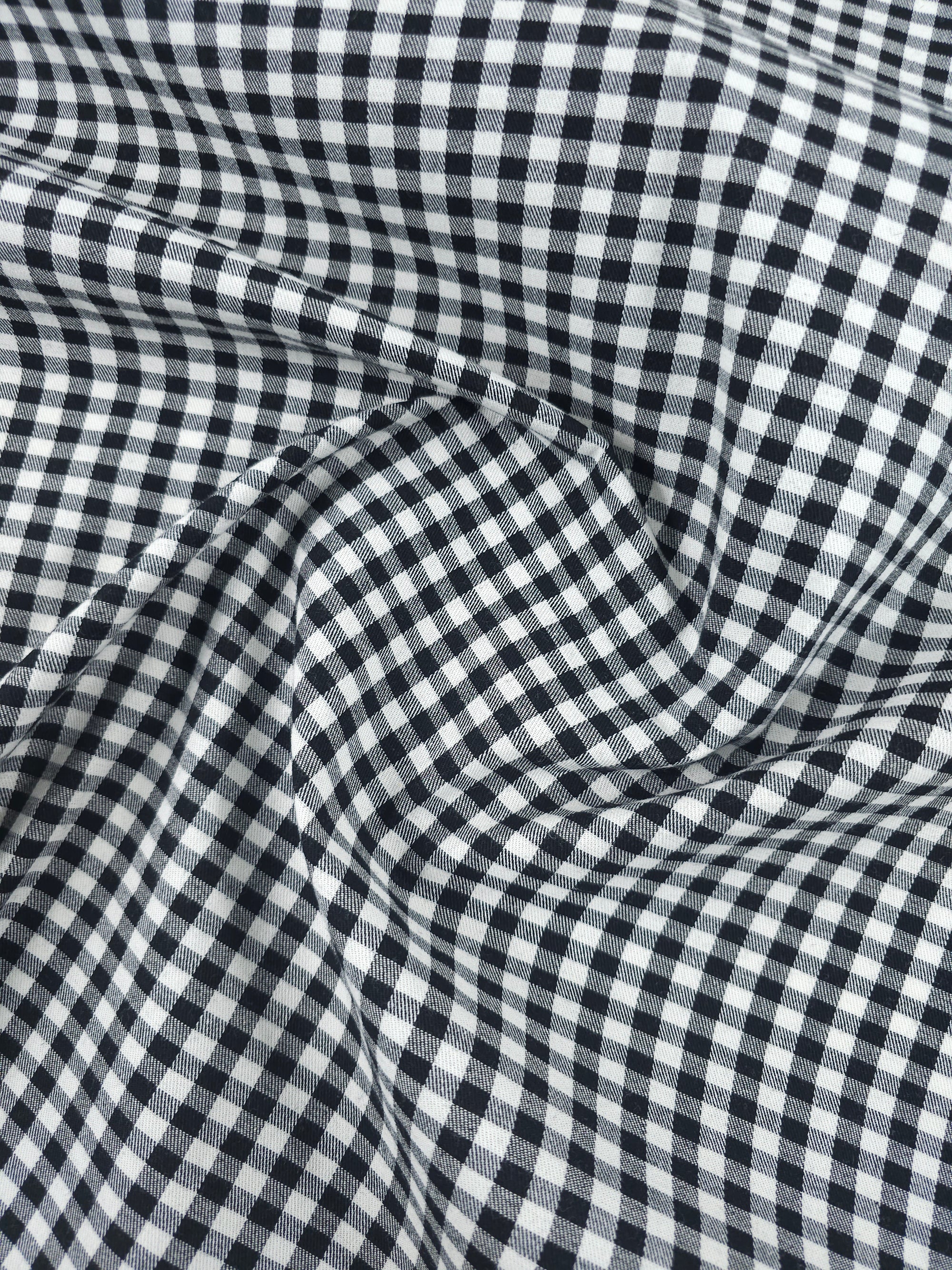 Black/White Gingham Denim