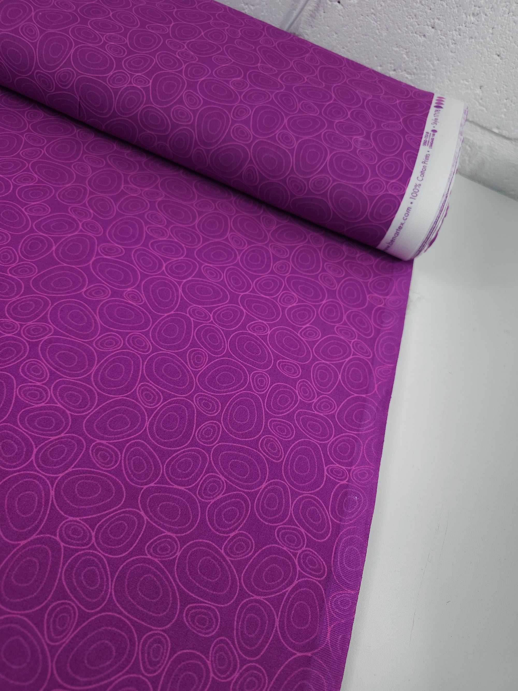 Magenta Purple Abstract Swirl Doodle 100% Cotton - Benartex
