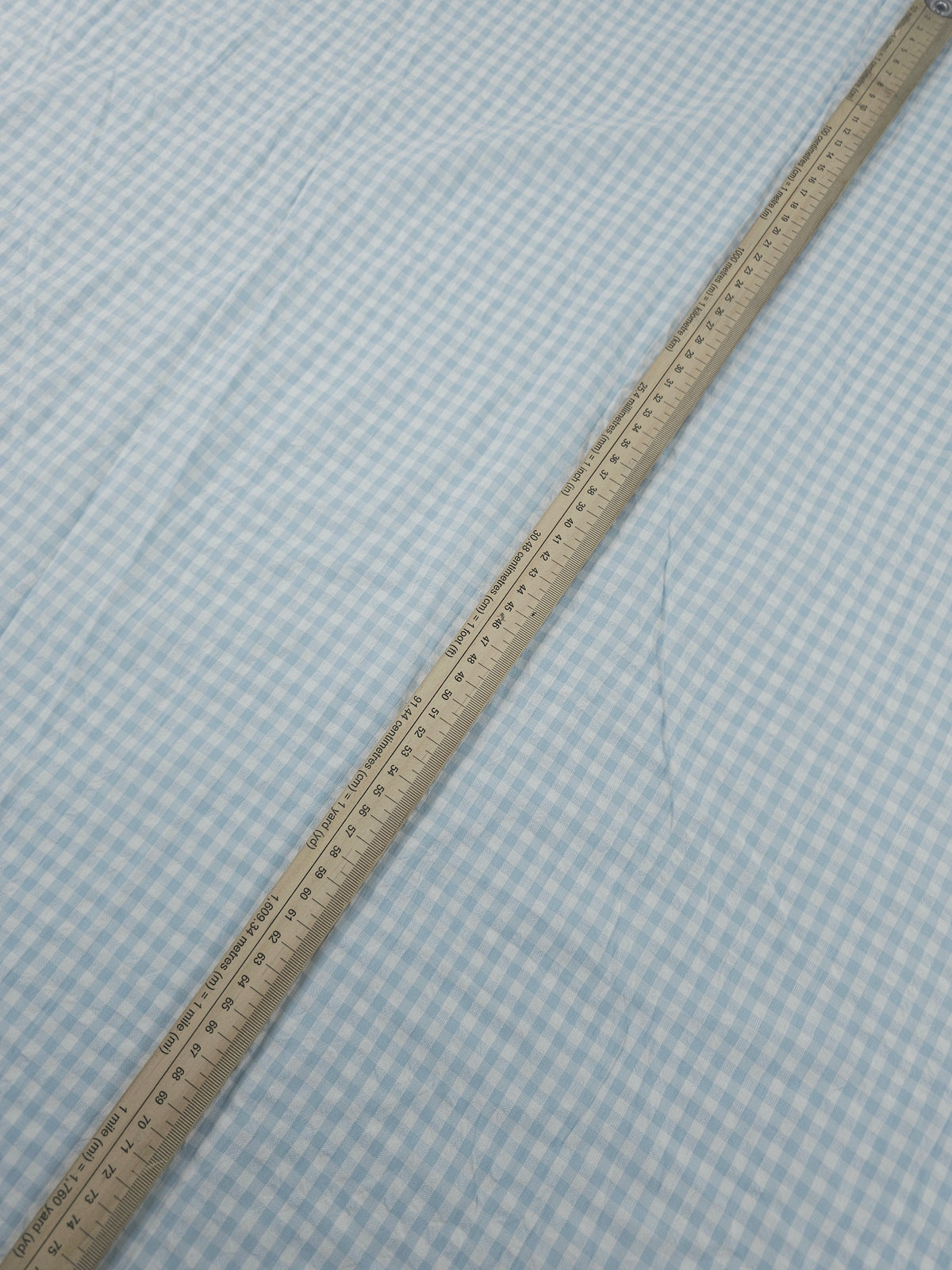 Baby Blue/White Gingham Cotton SeerSucker *PRE-ORDER*