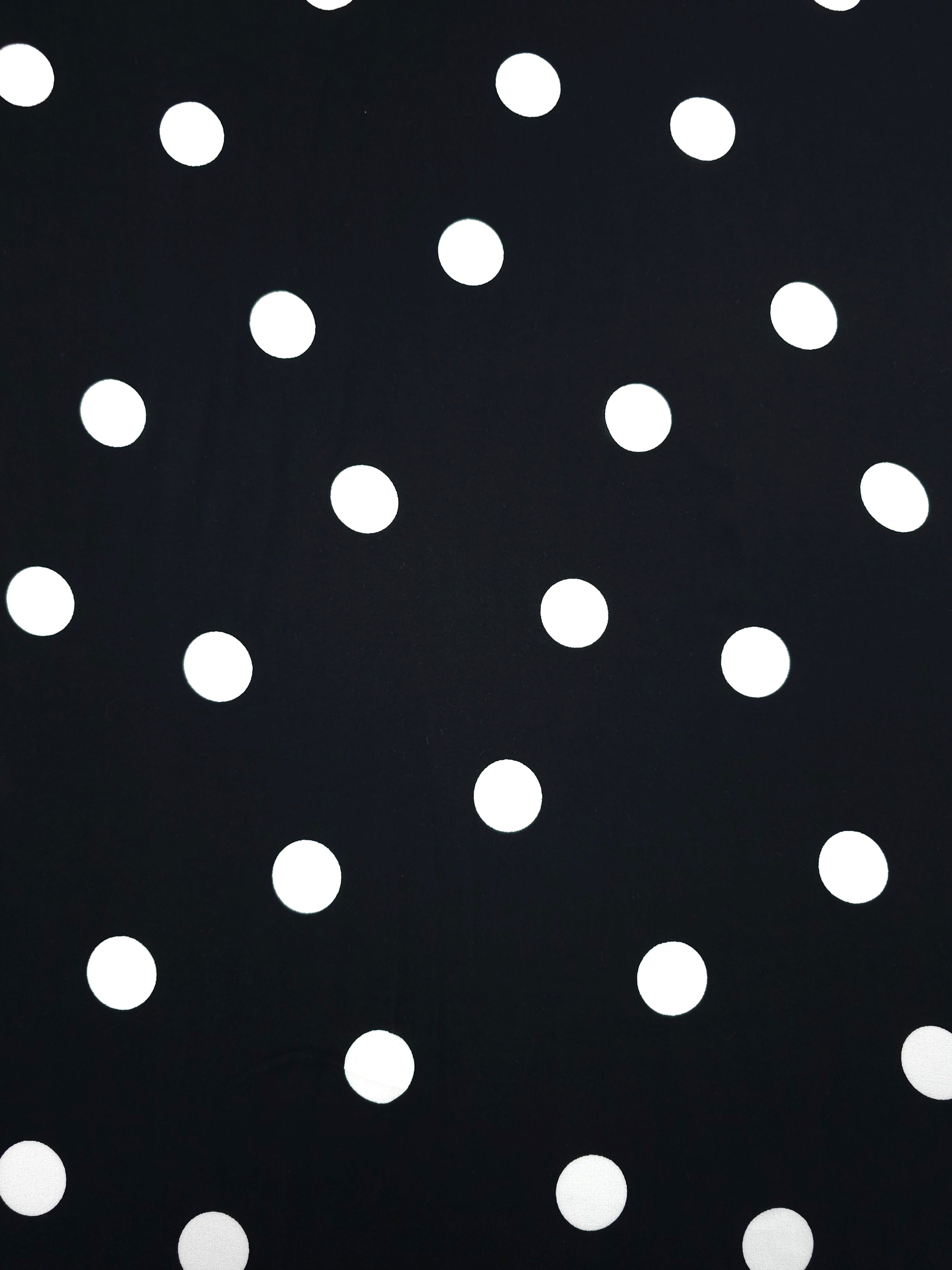 Black/White Polka Spot Viscose Challis