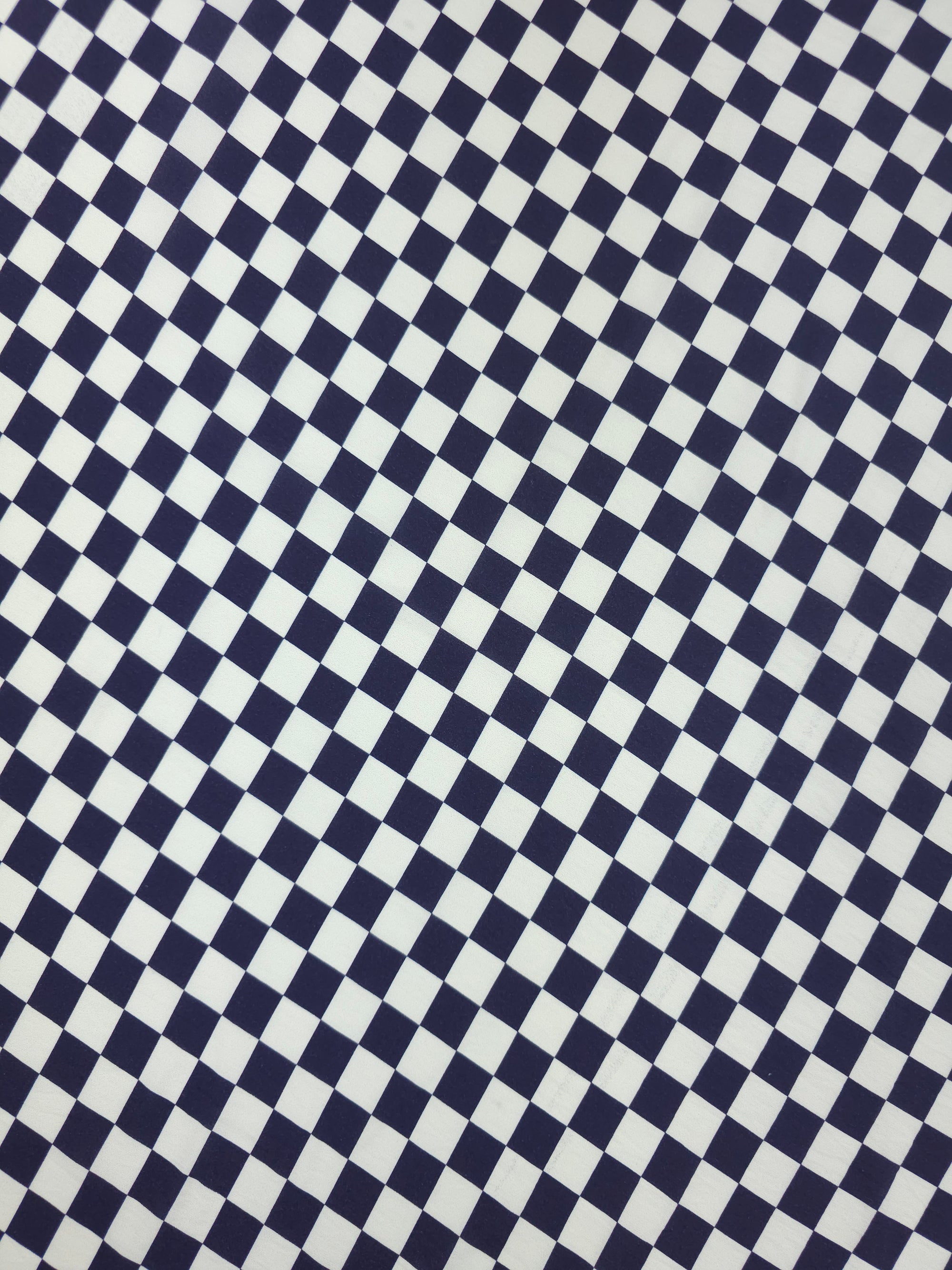 Dark Purple/Ivory Checkerboard Modal Viscose