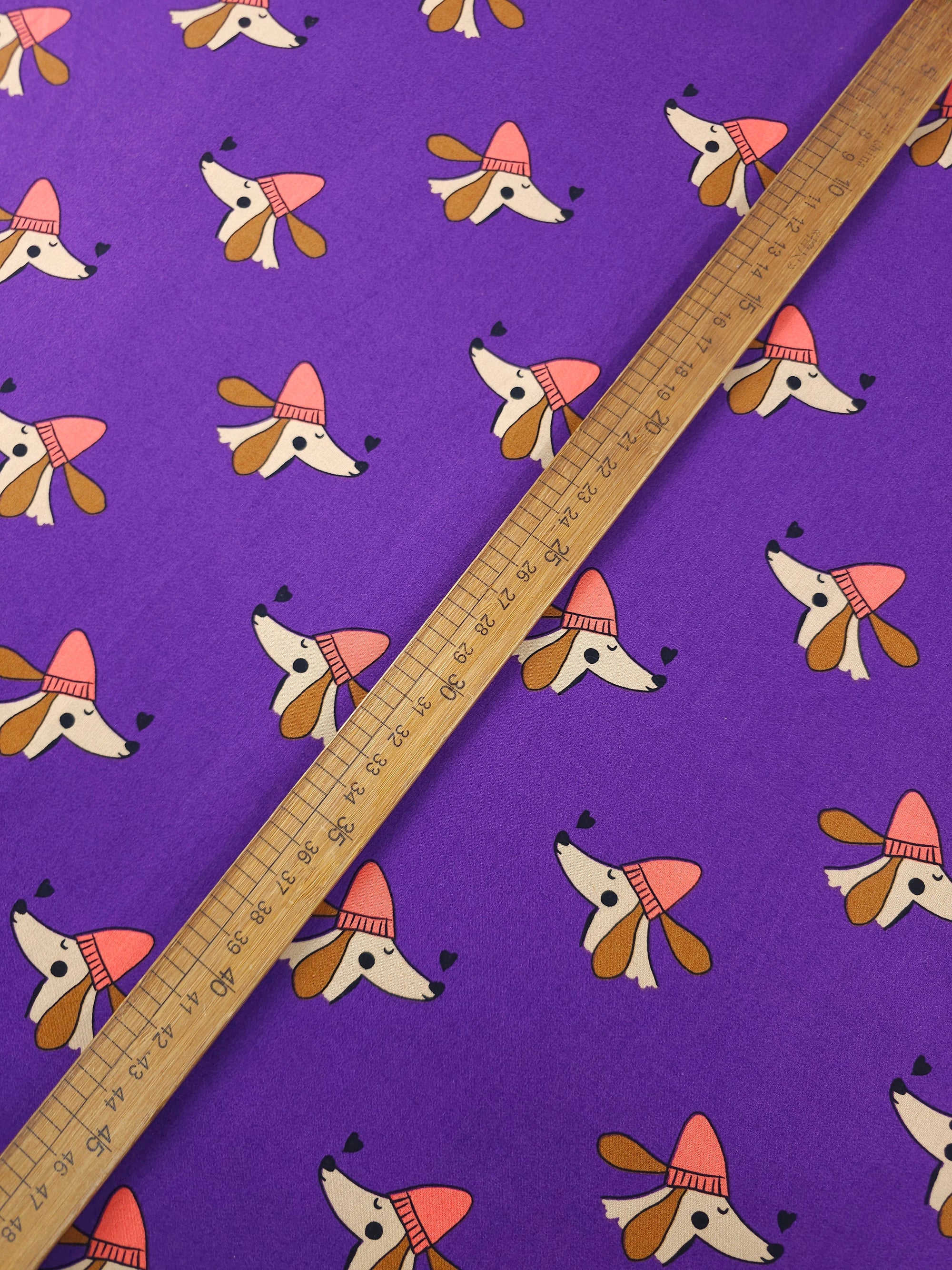 Purple Sausage Dog 100% Cotton 57"