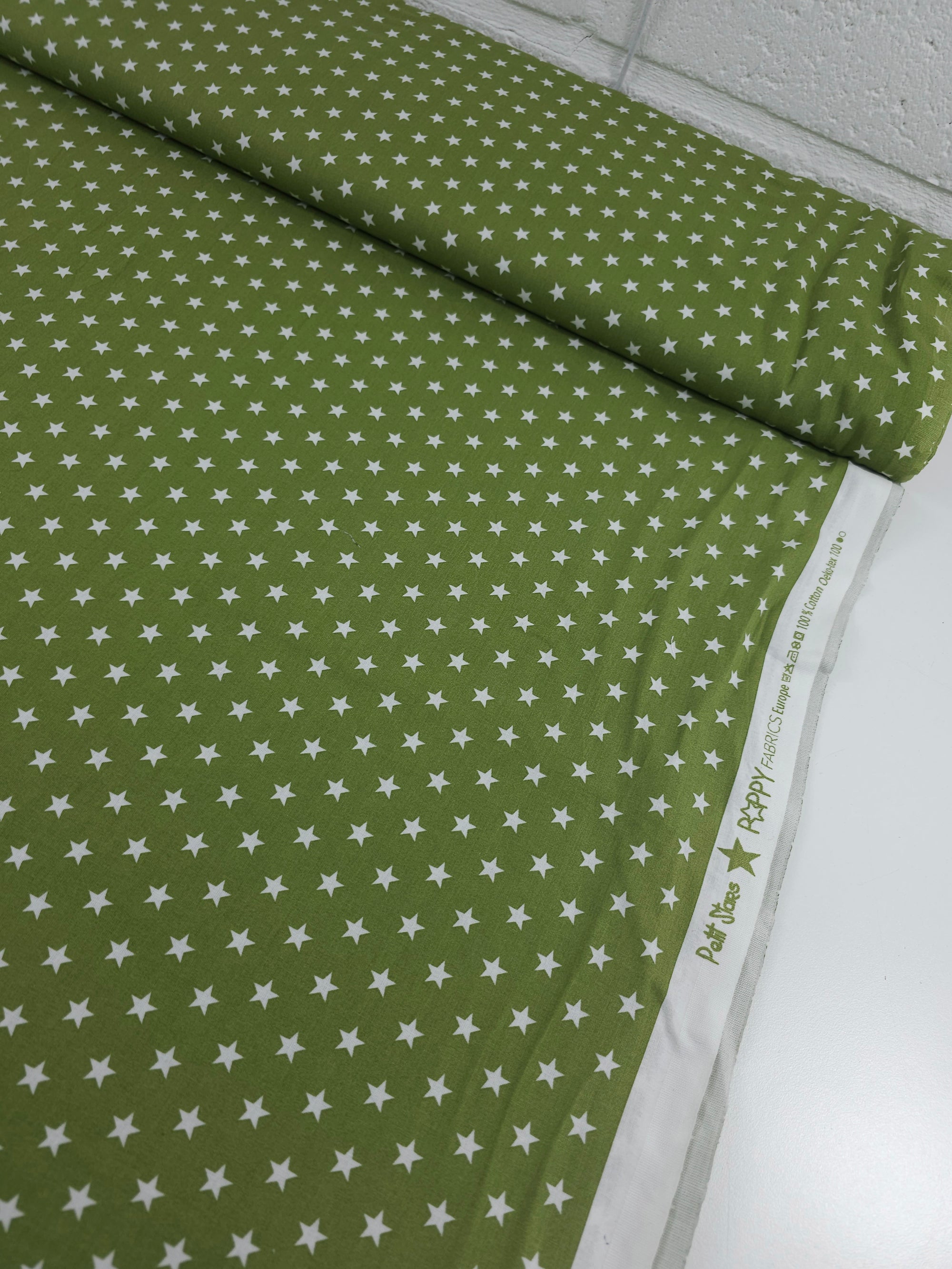 Deep Lime Petit Stars 100% Cotton 57”
