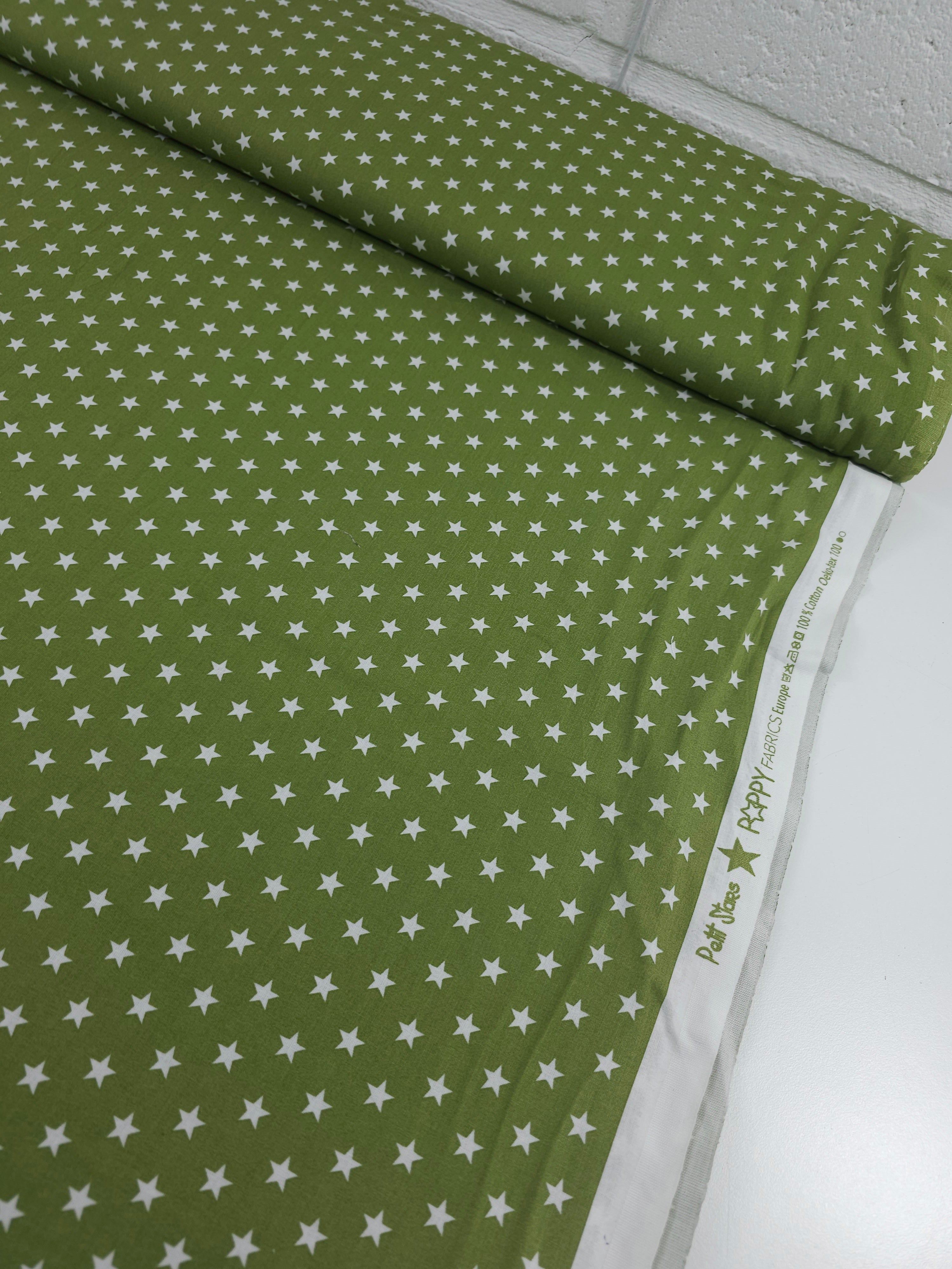 Deep Lime Petit Stars 100% Cotton 57”