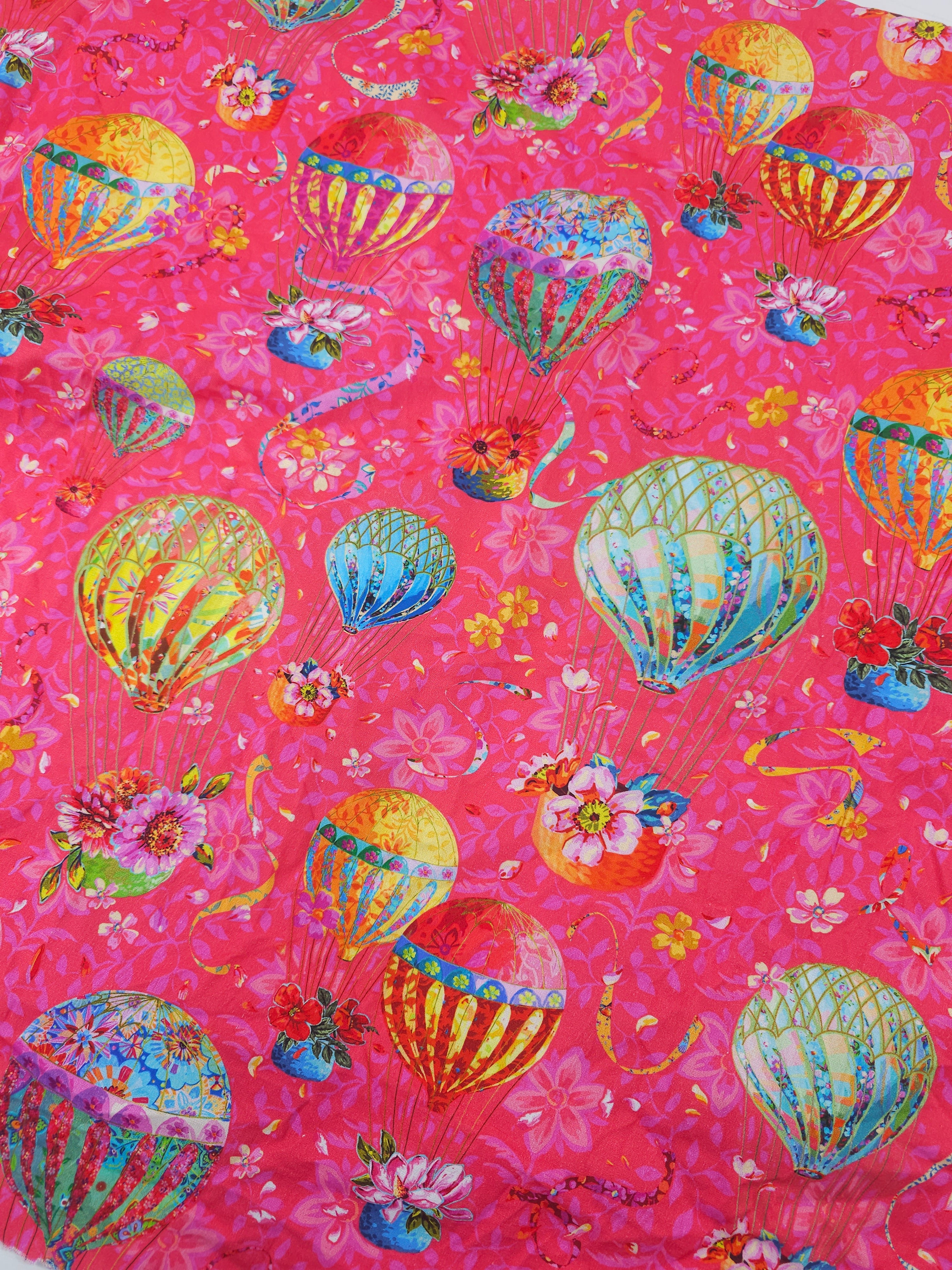 Pink hot air balloon Cotton- 1.4m piece