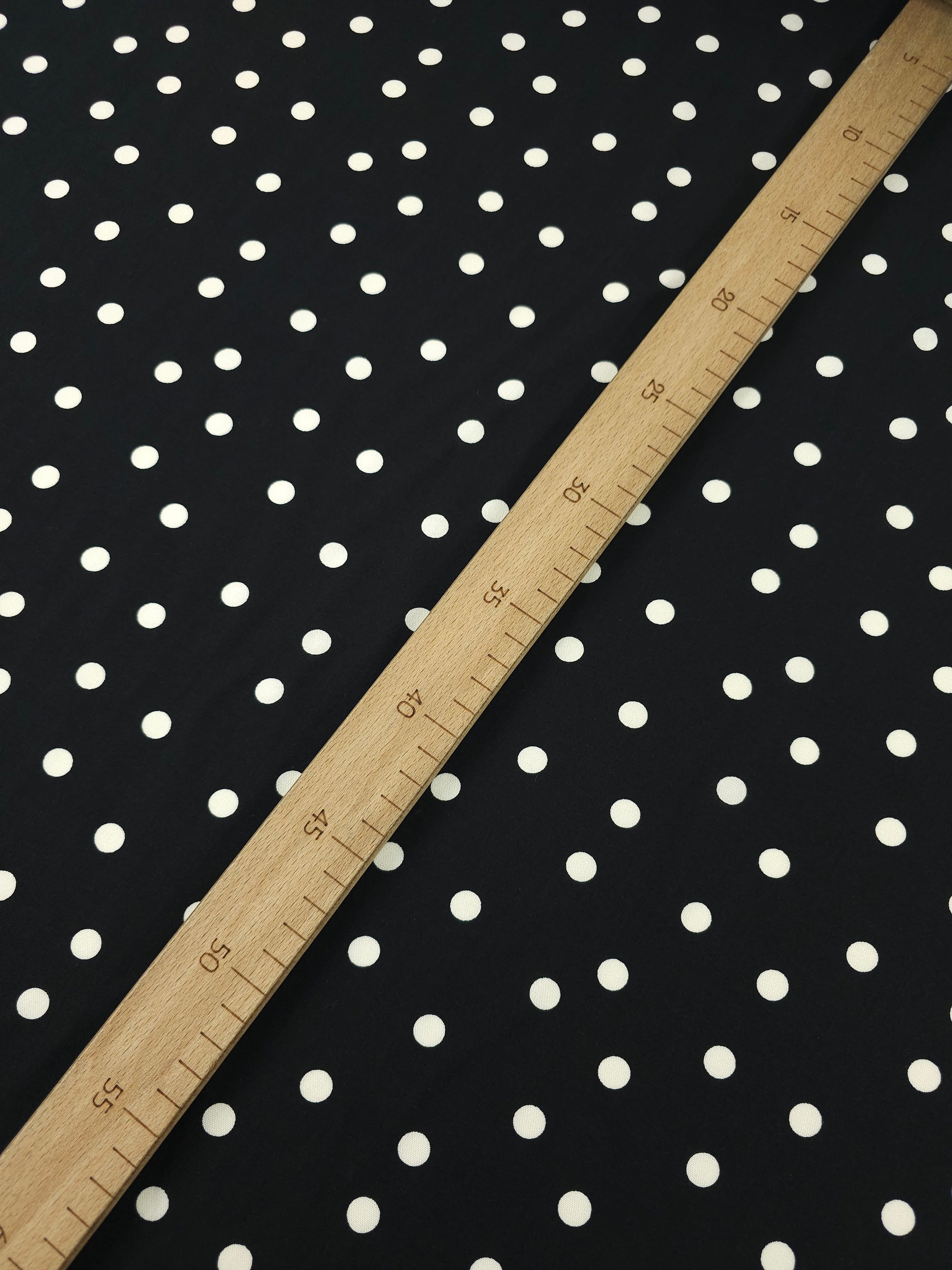 Black/Ivory Polka Dot Viscose Challis