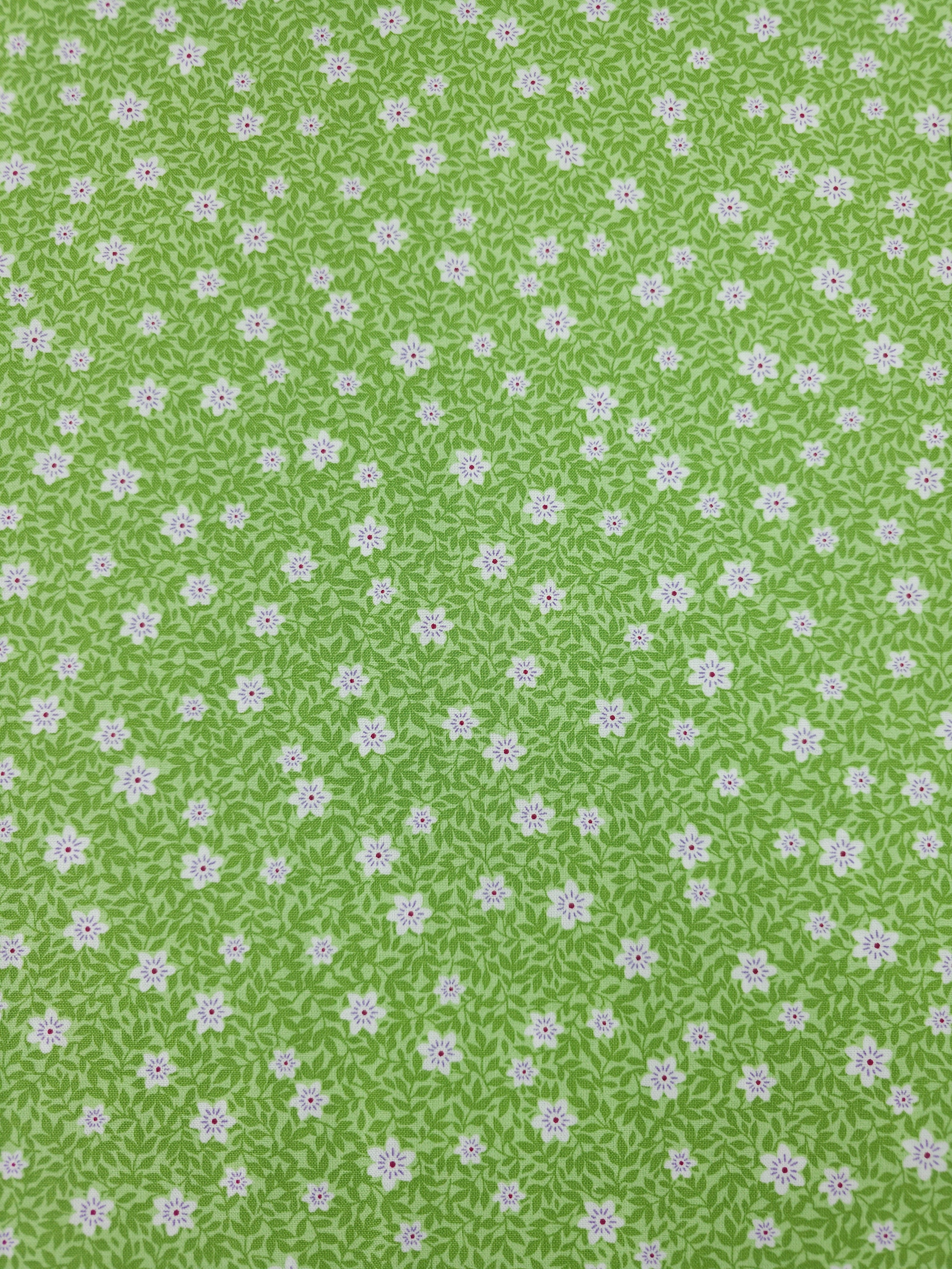 Light Green Floral Patch 100% Cotton - Benartex