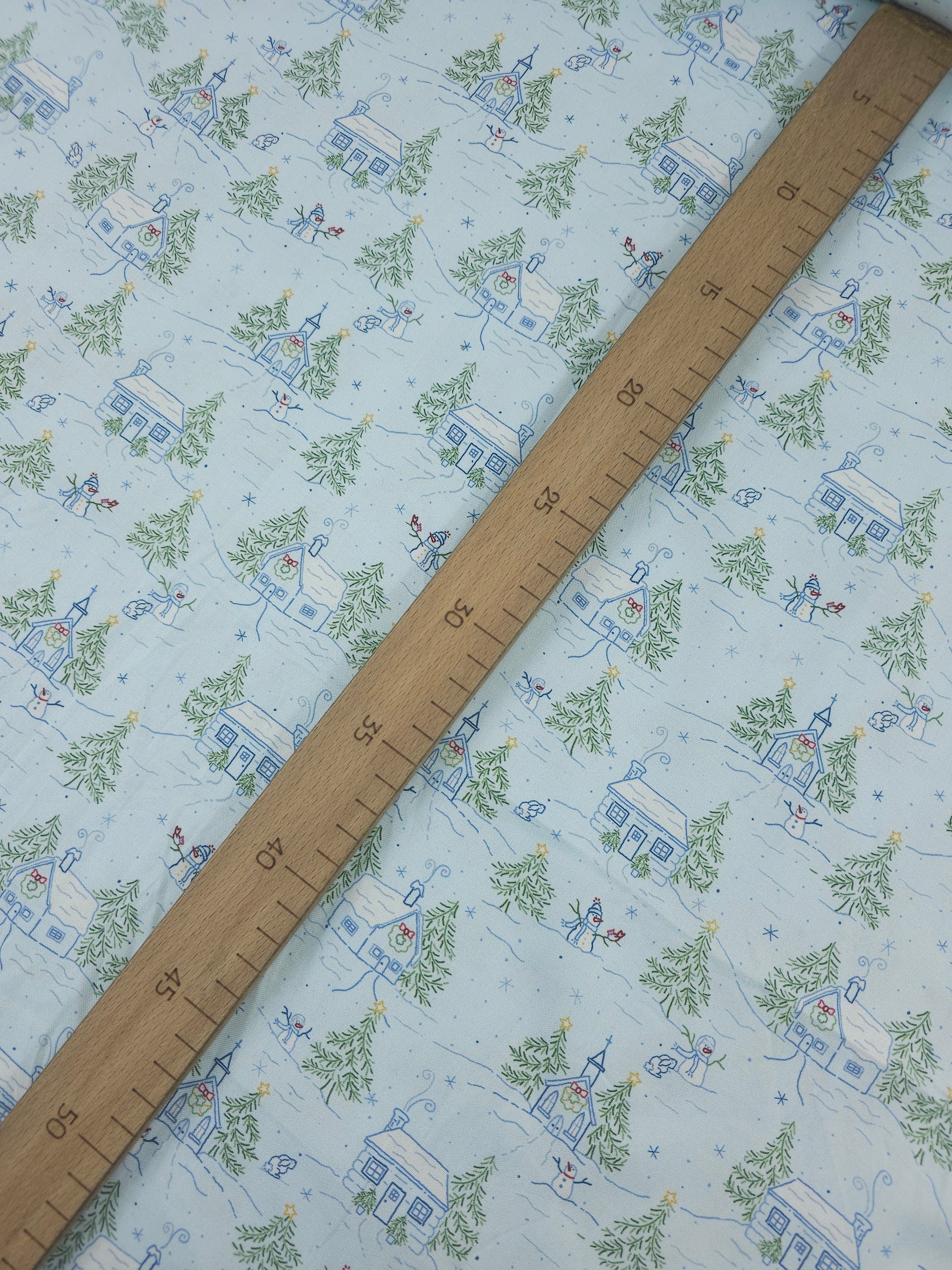 Snowman's Village 100% Cotton