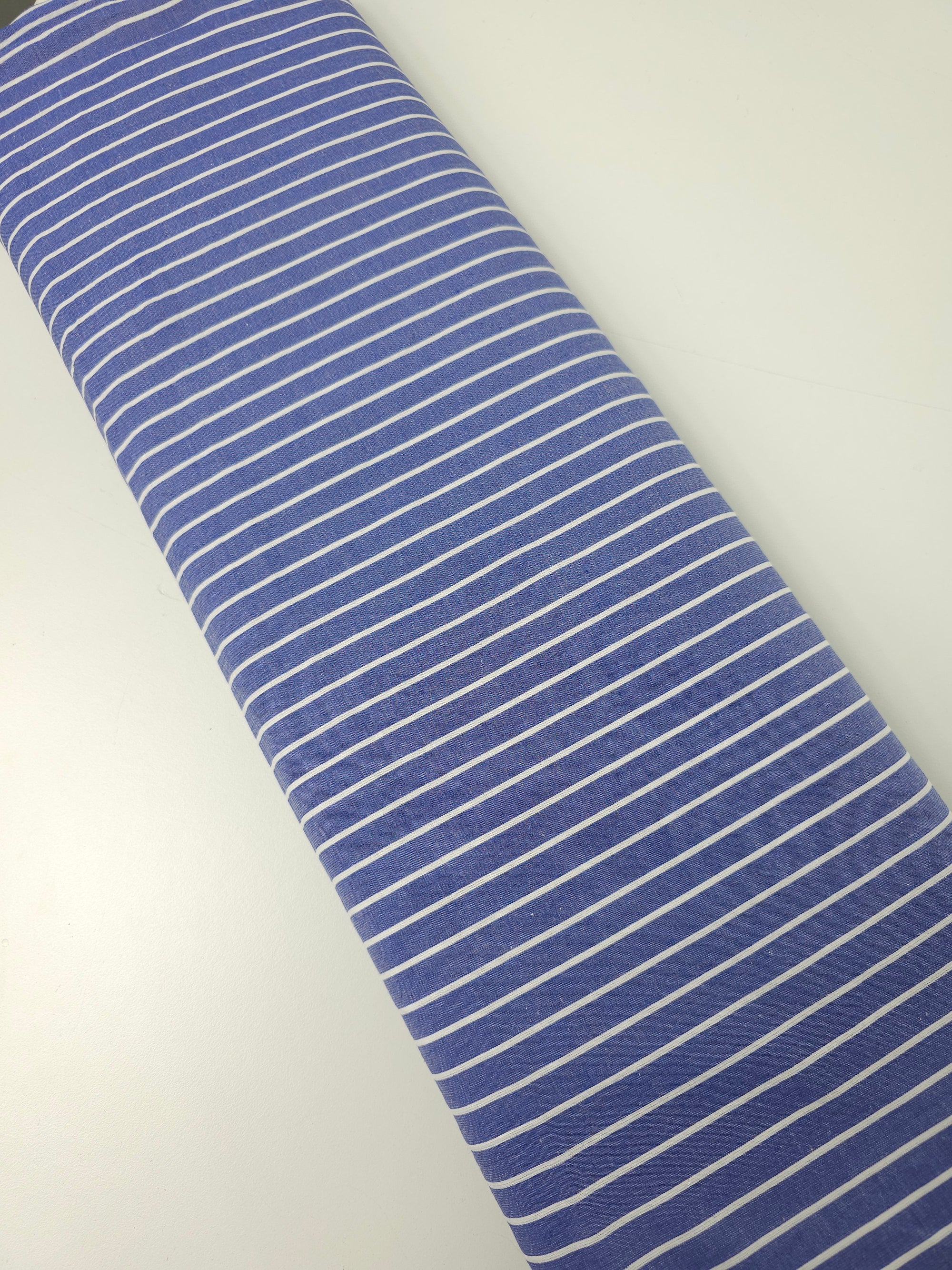 Denim Blue Stripe 100% Lightweight Cotton