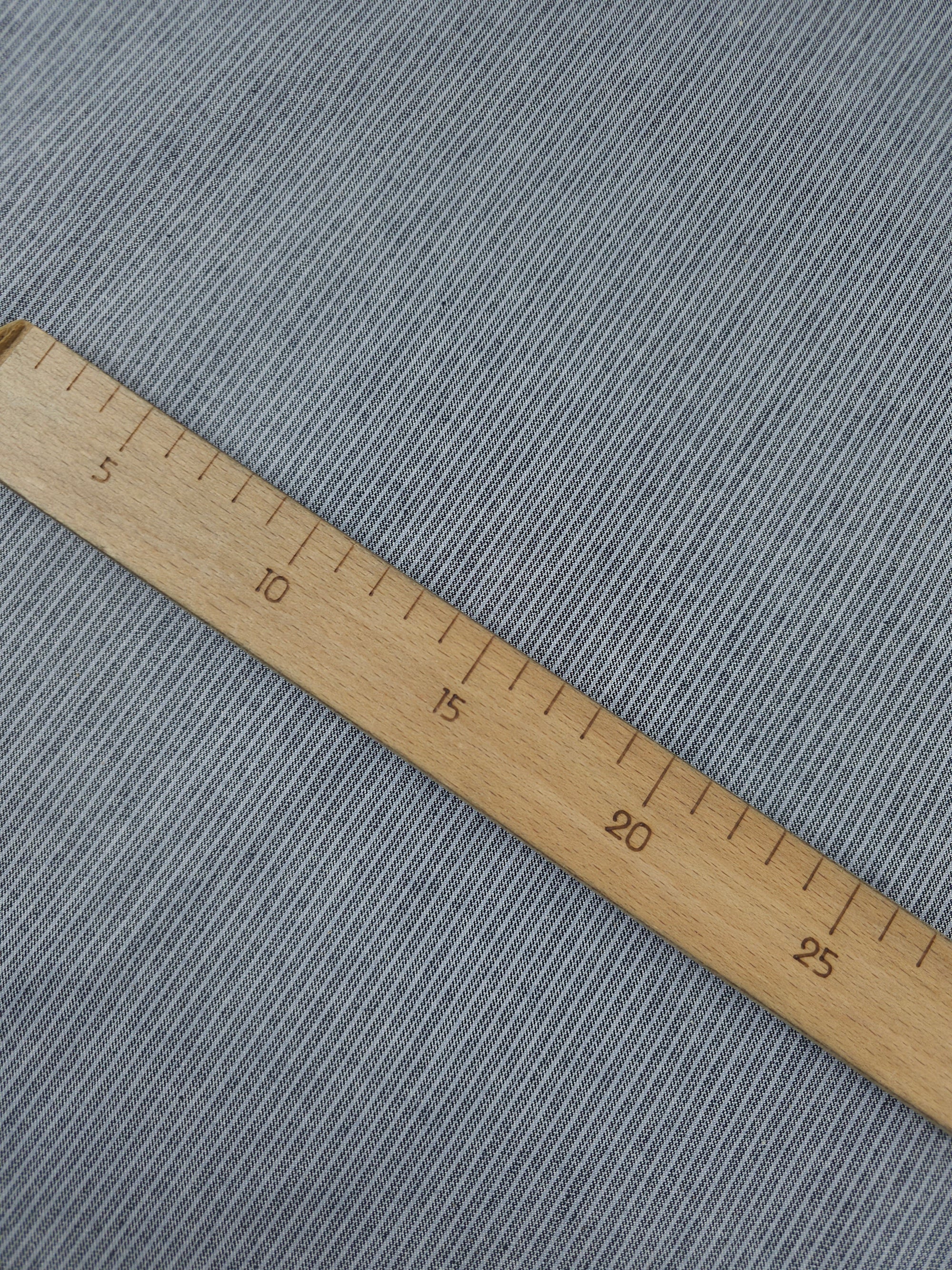 Washed Grey Pinstripe Denim