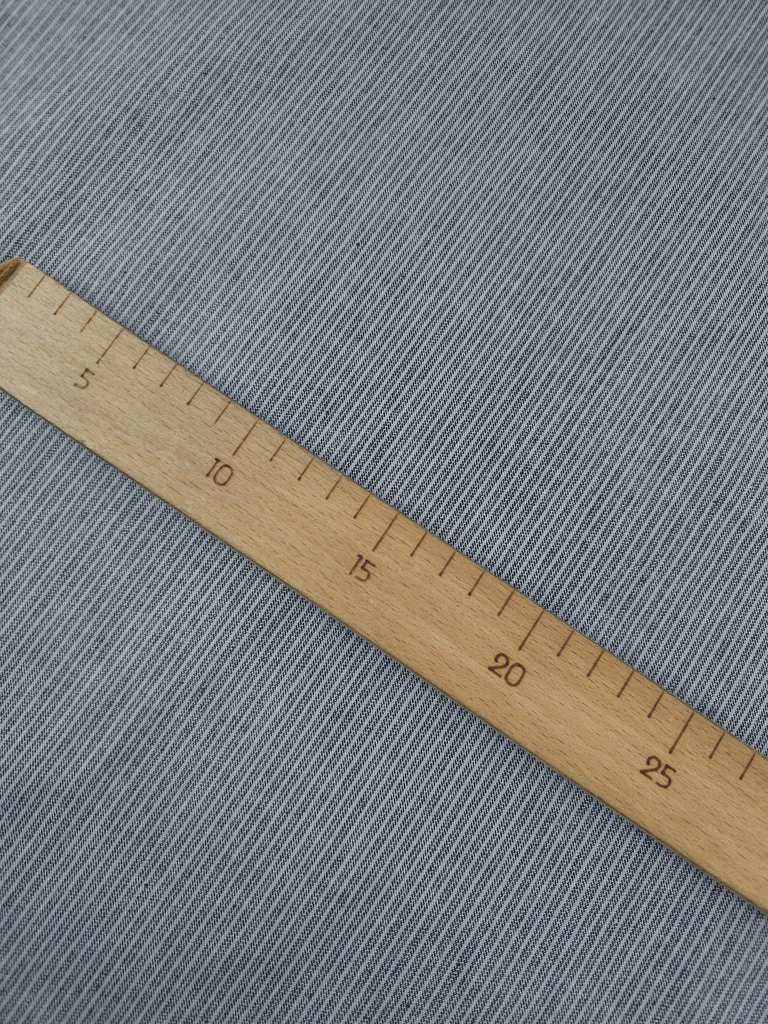 Washed Grey Pinstripe Denim