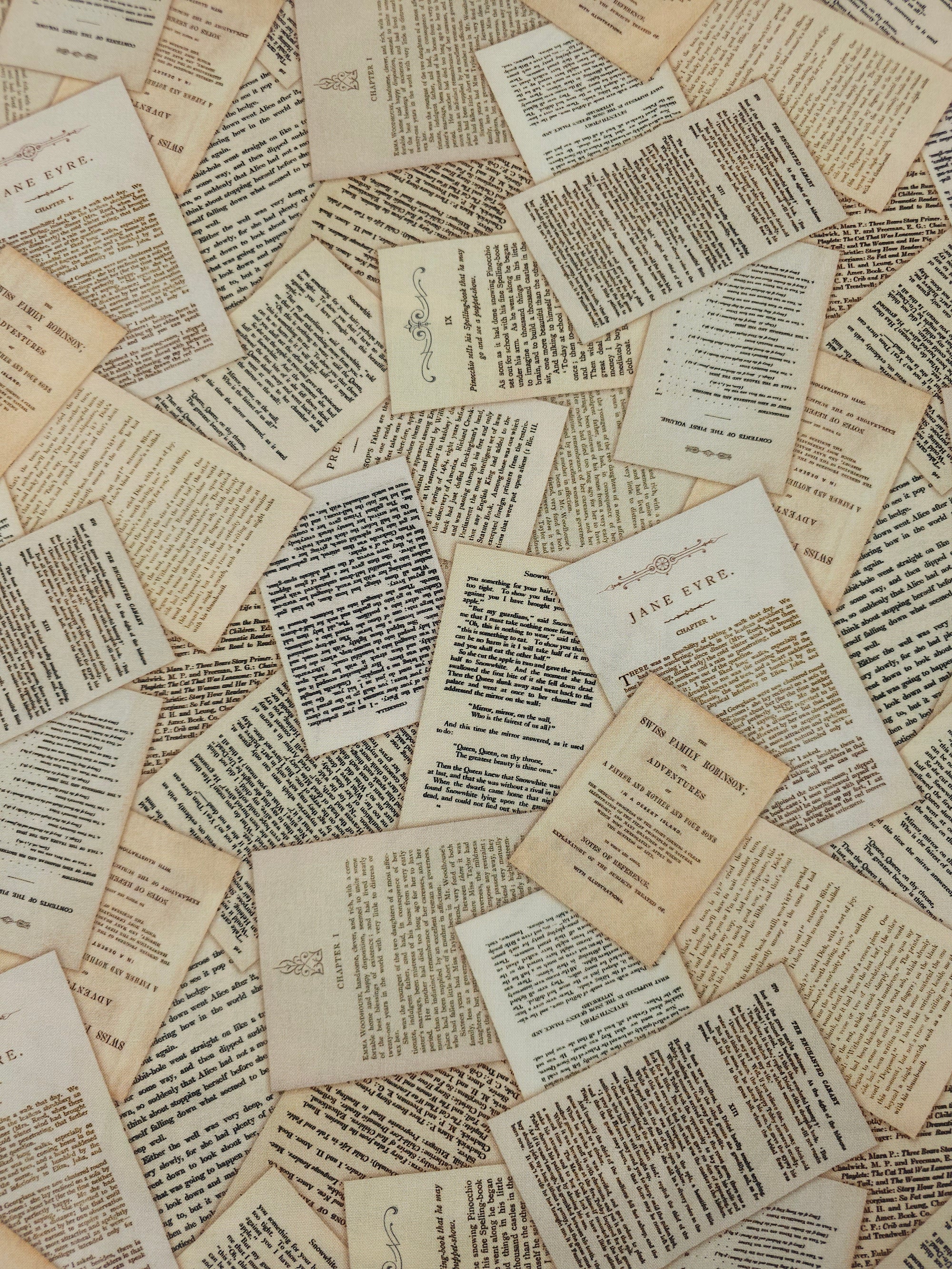 Vintage Story Pages 100% Cotton 106" - Robert Kaufman *EXTRA WIDE*