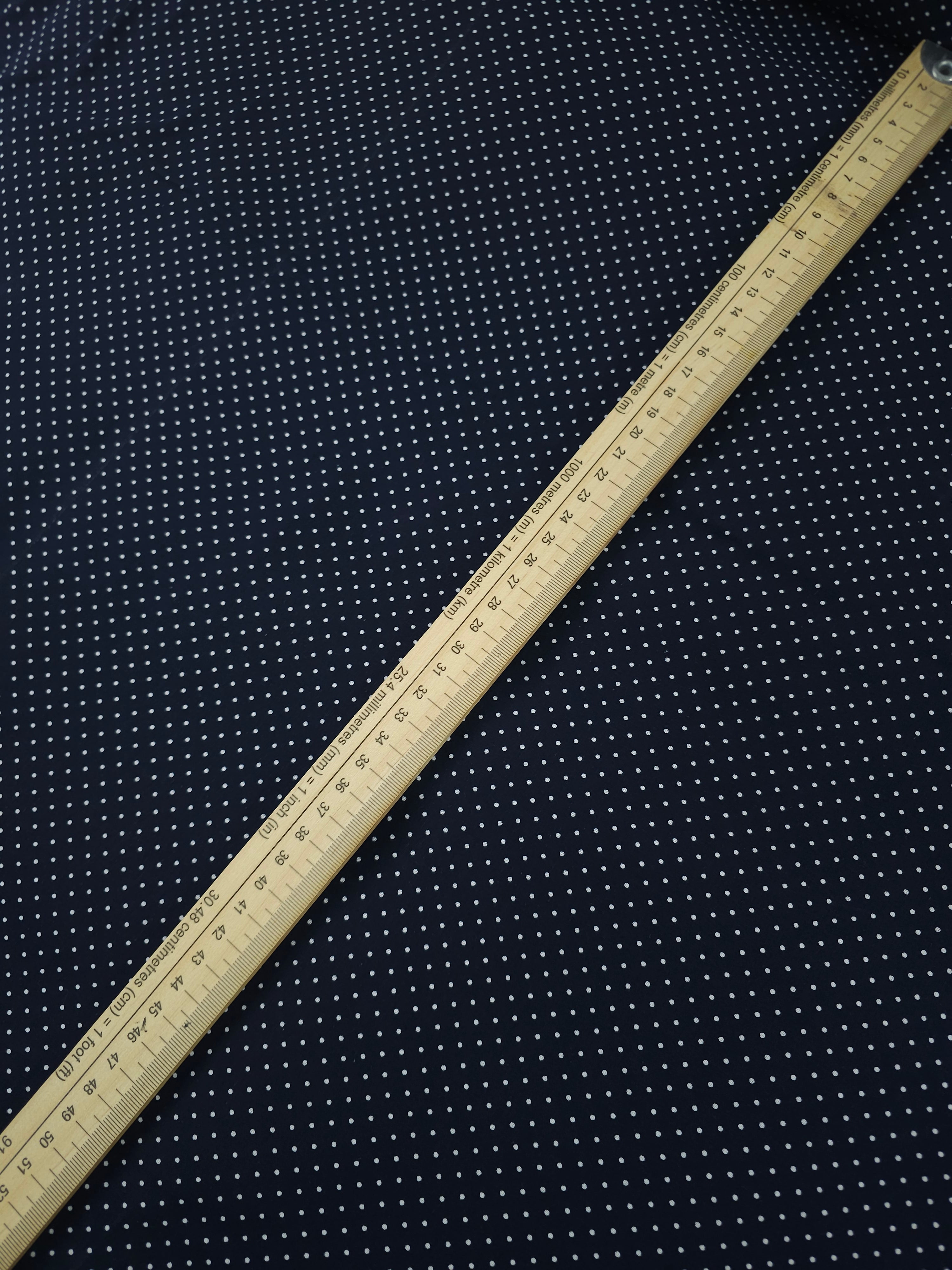 Dark Navy Micro Polka Dot 100% Cotton 60"