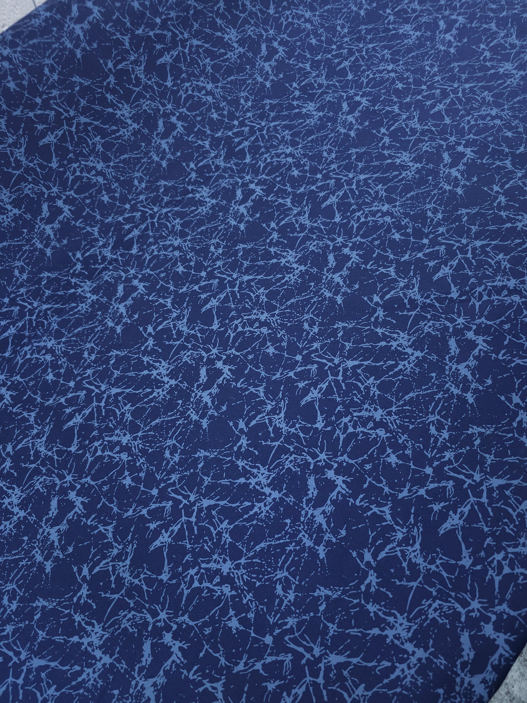 Blue Two-Tone Abstract Web Denim