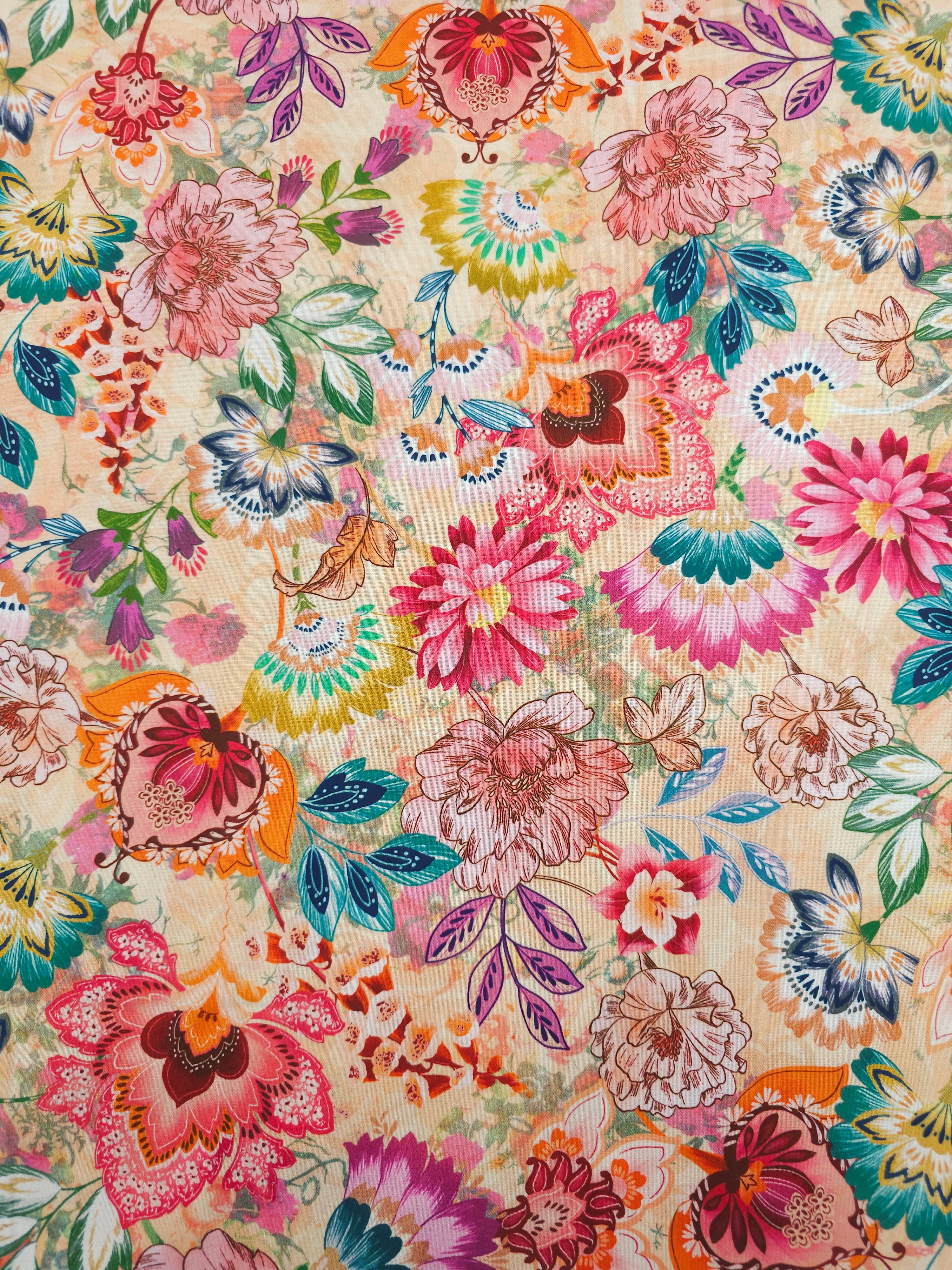 Baroque Bloom 100% Cotton 106" - Robert Kaufman *EXTRA WIDE*