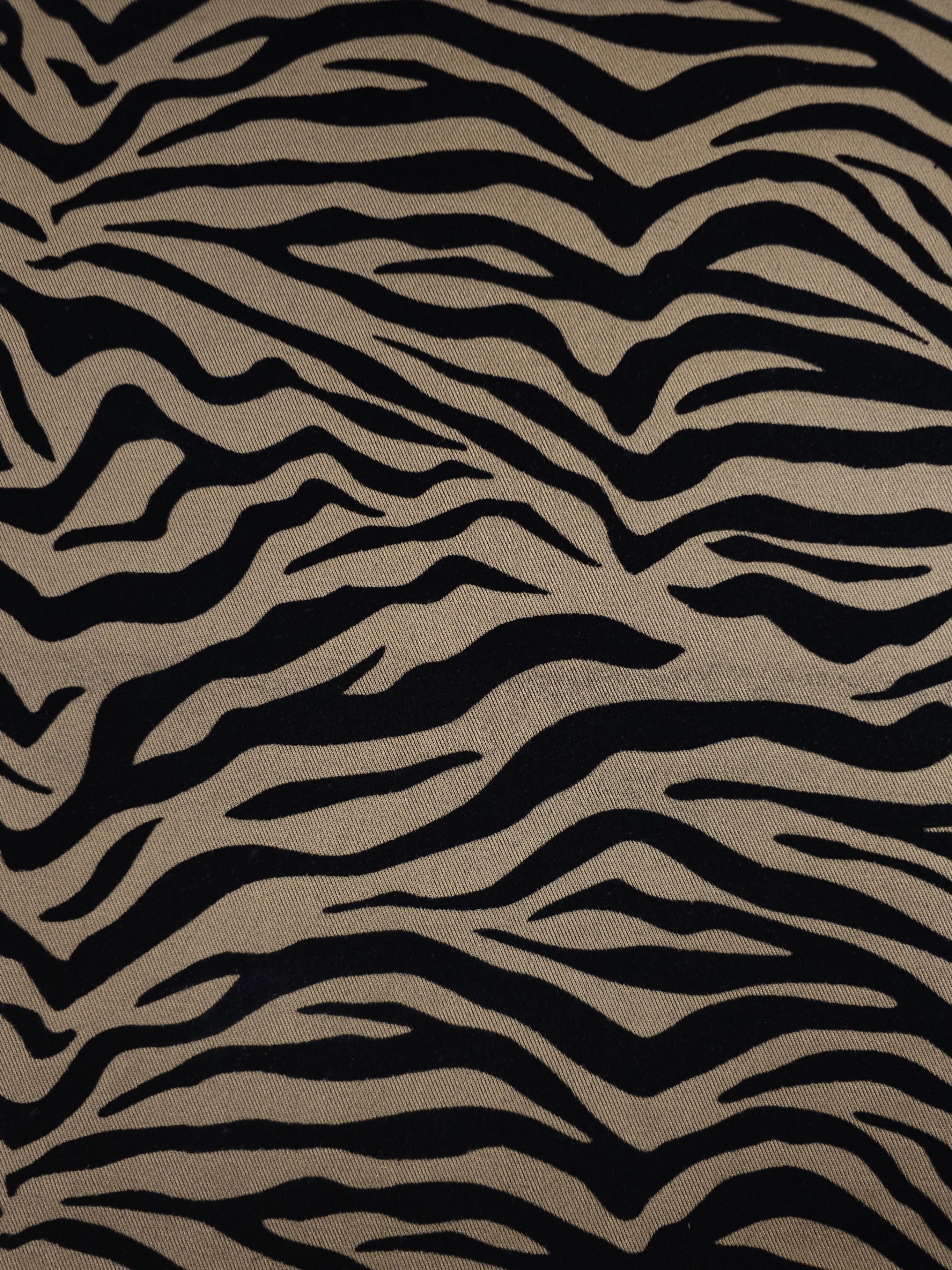 Tan Beige/Black Zebra Velvet Burnout Denim
