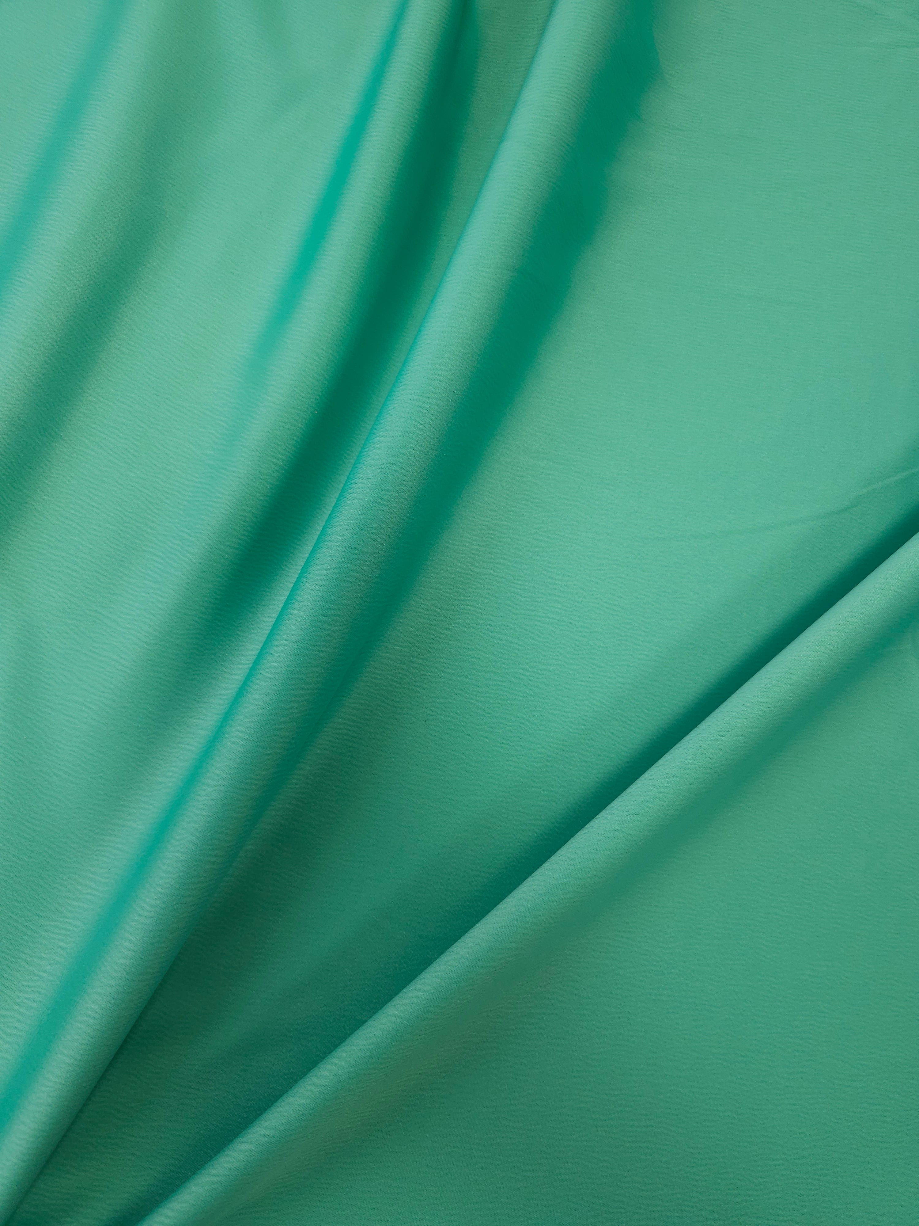 Teal Matte Poly Crinkle Satin