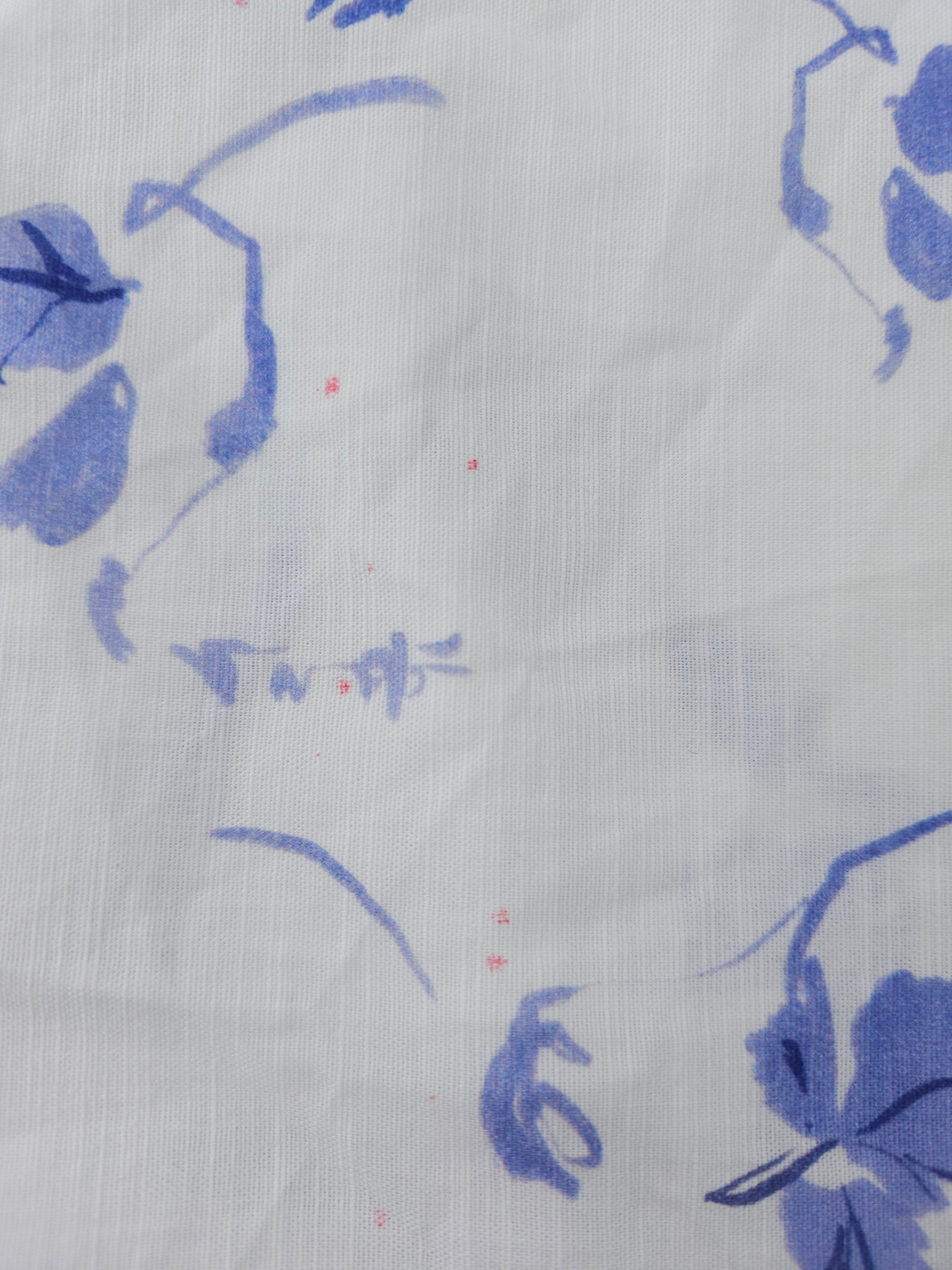 Calming blue floral Viscose linen- 1.4m piece