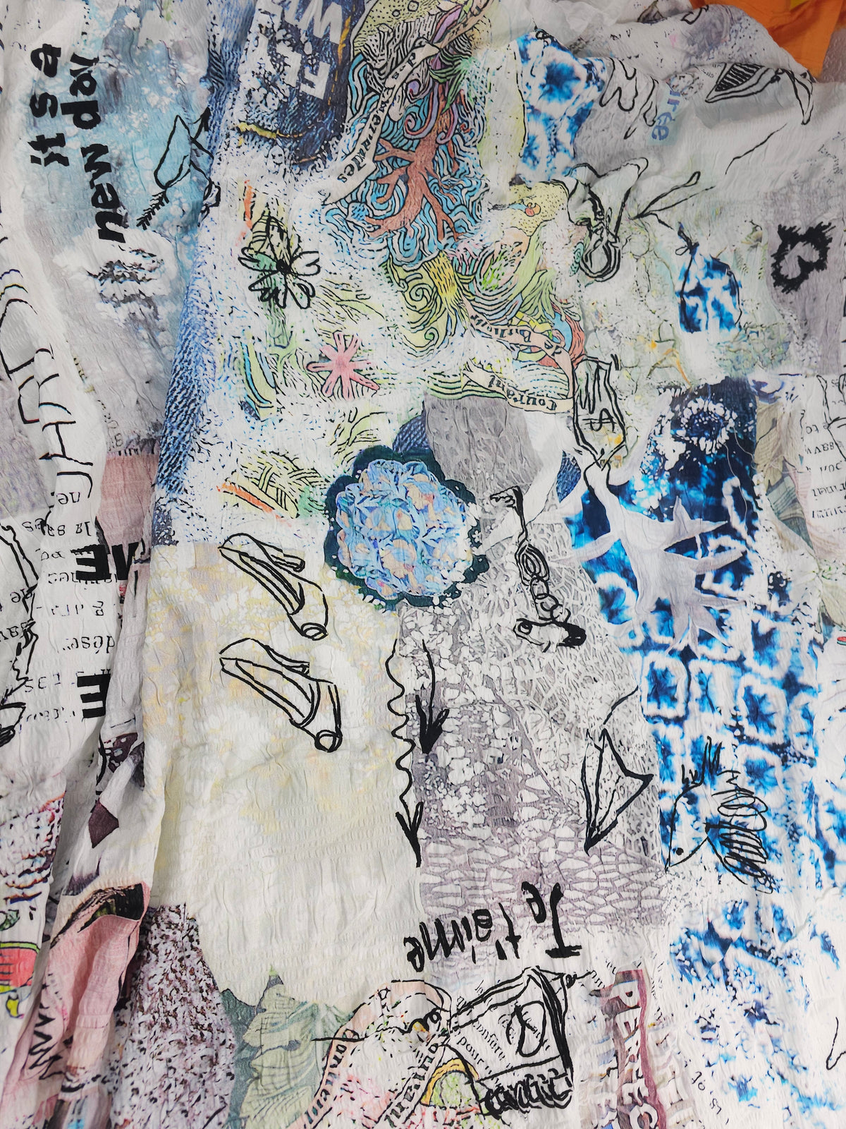 Doodle time Viscose crepe- 1.4m piece