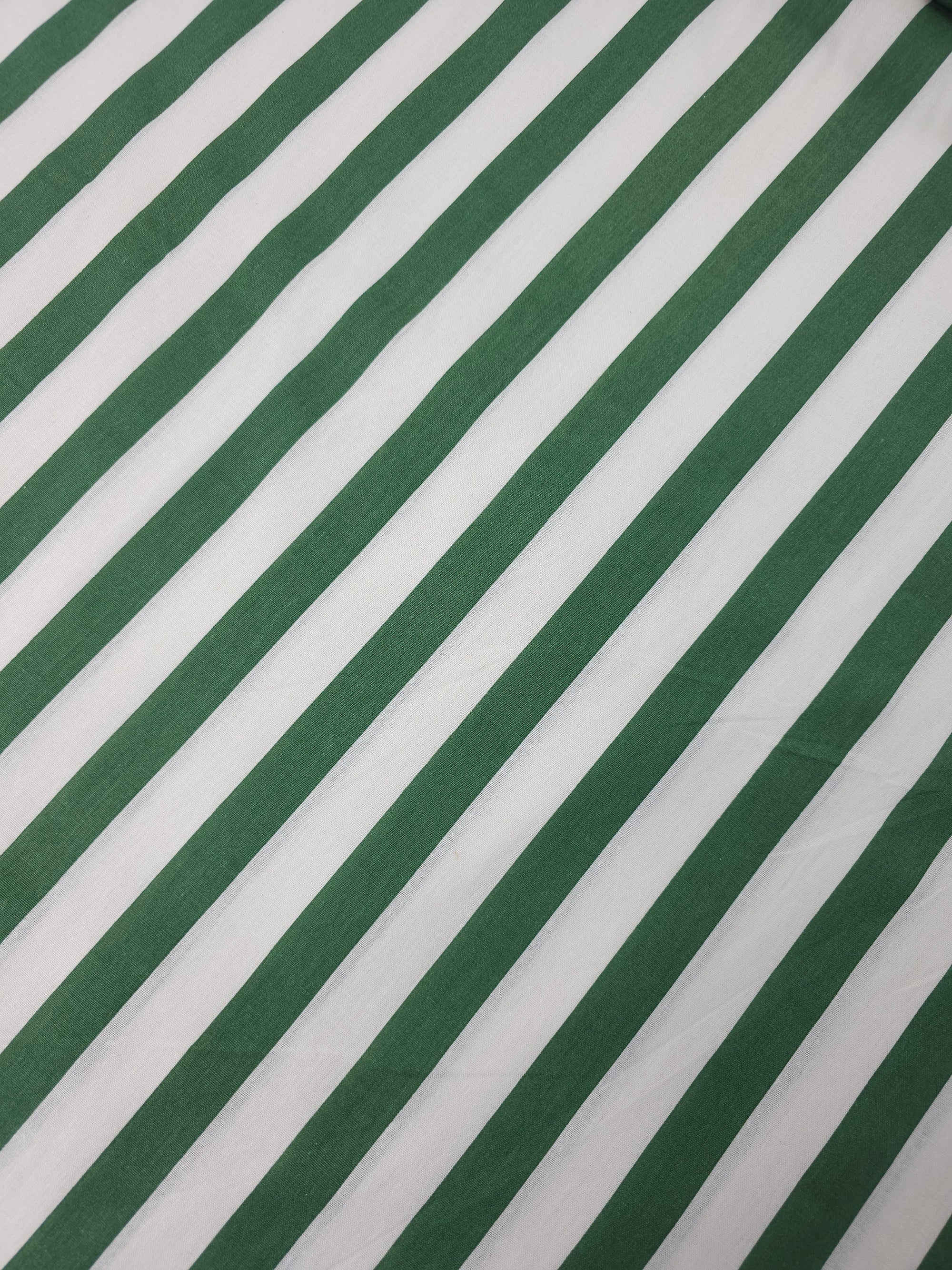 Dark Green Large Stripe 100% Cotton *EXTRA WIDE*