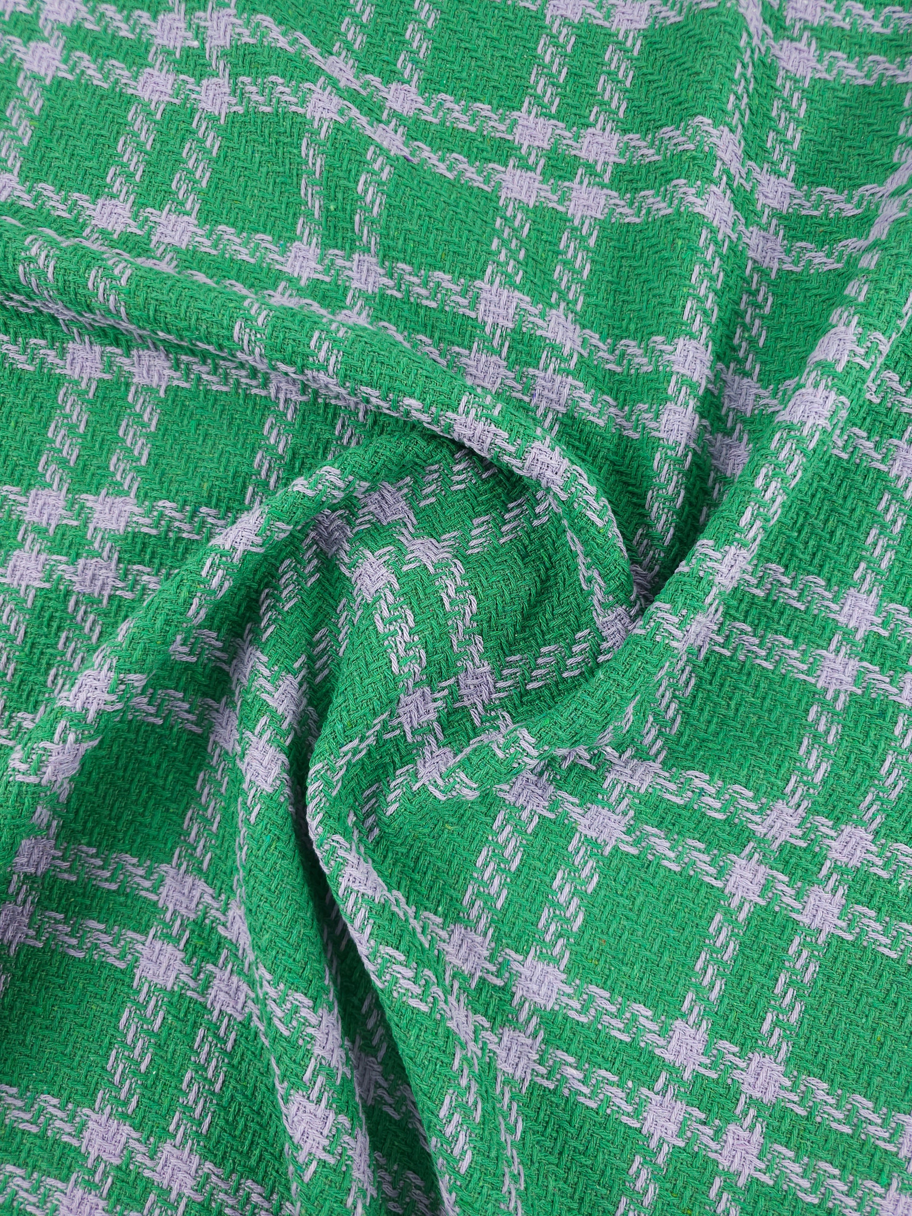 Green/Lilac Tartan Boucle