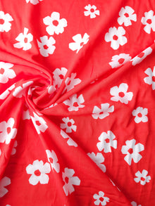  Red/White Floral Viscose Challis