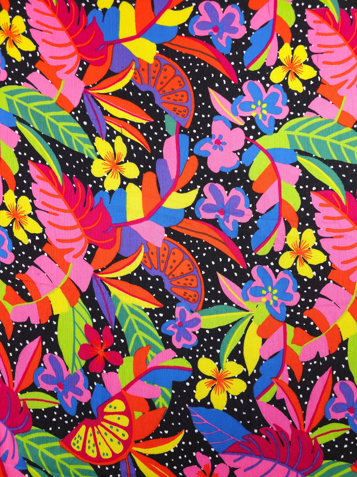Vibrant Floral Fiesta Crinkle Viscose