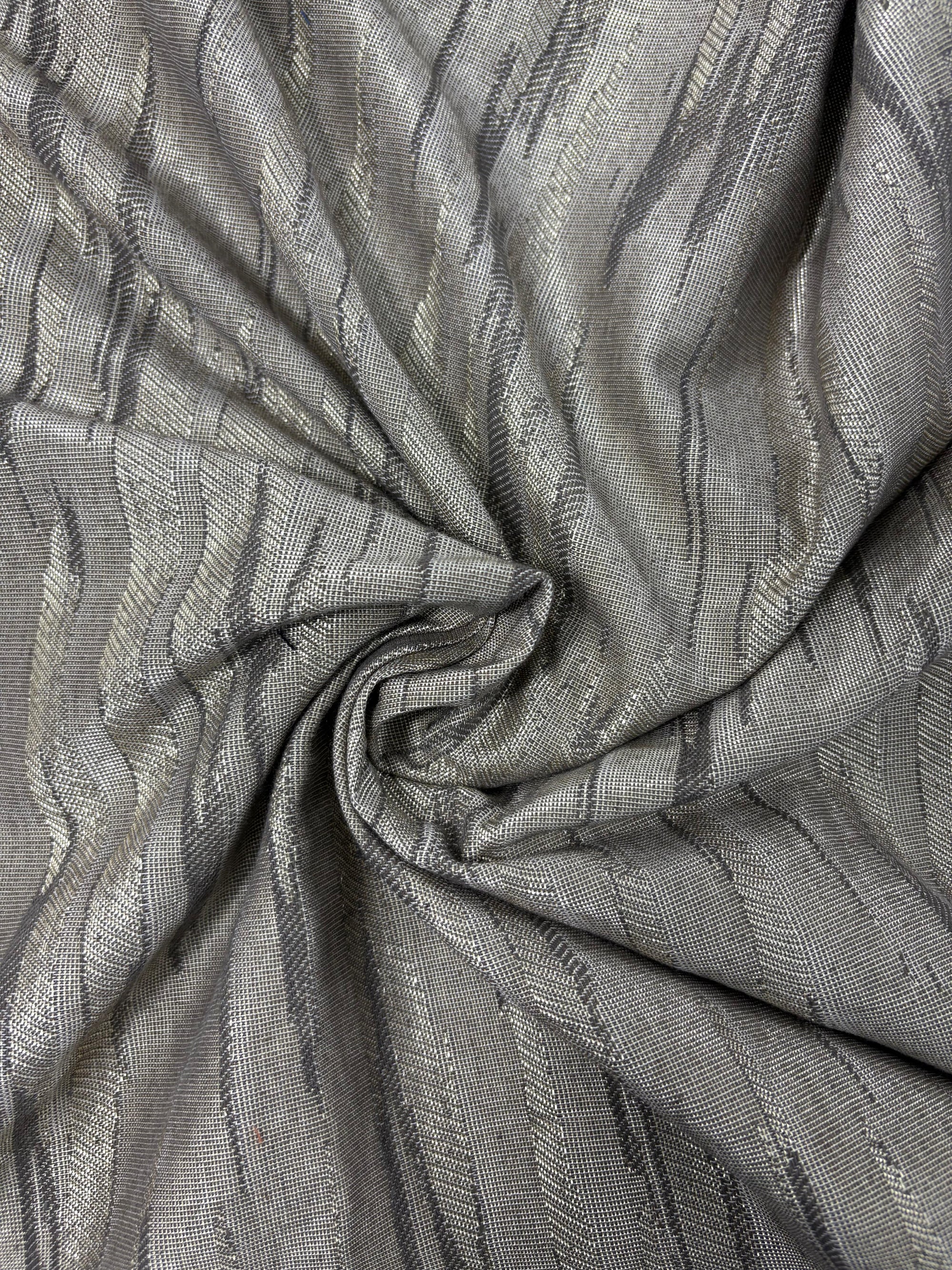 Silver Veil Striped Jacquard -4.5m Piece