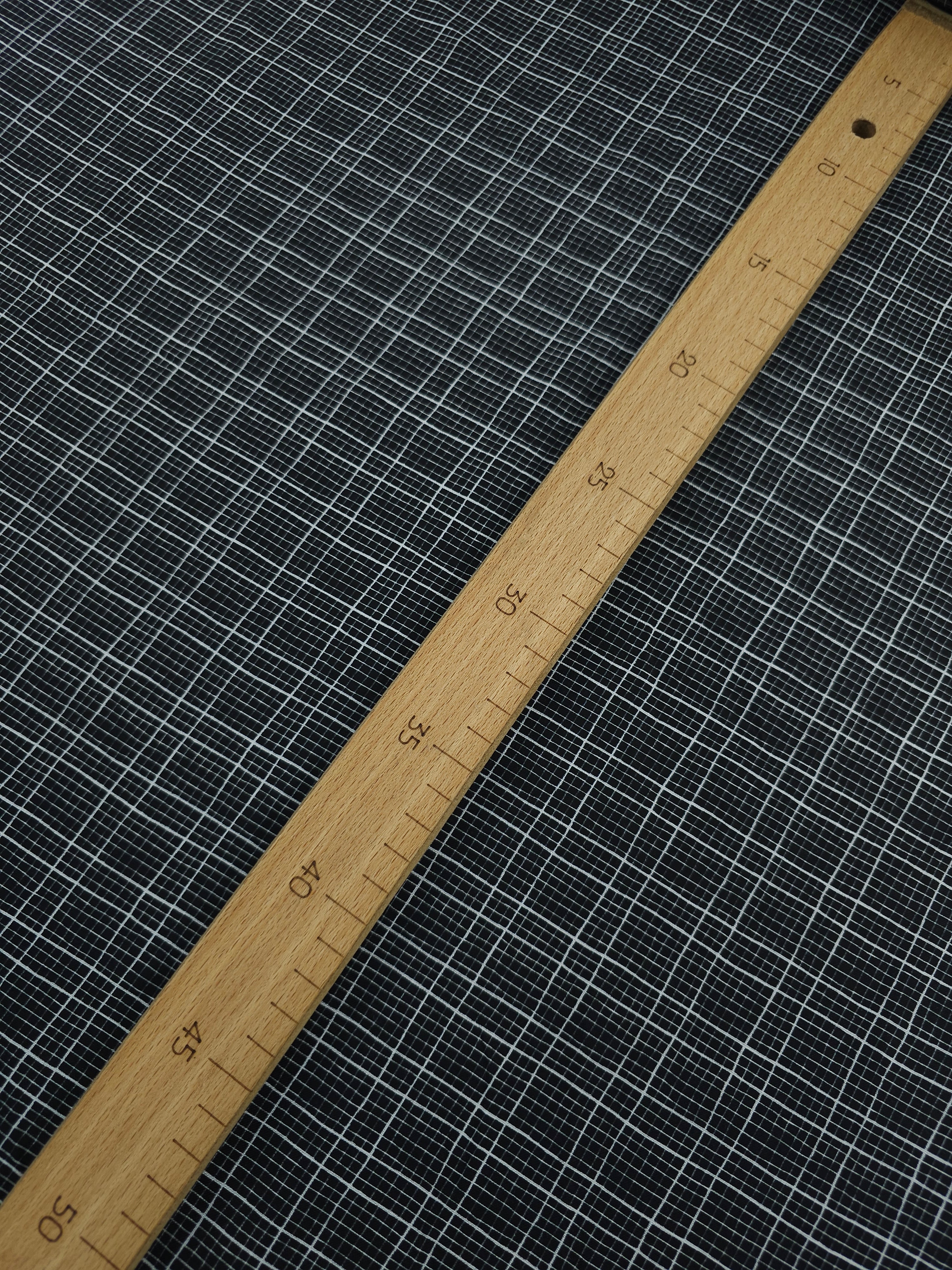 Black/White Grid Check 100% Cotton