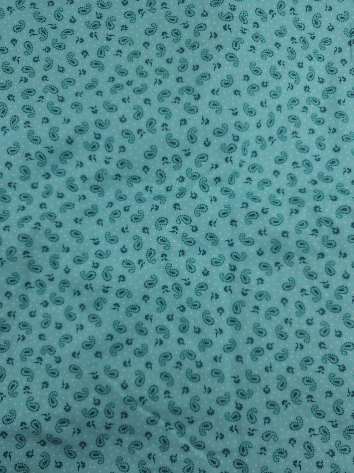 Turquoise Teardrops Cotton - 4m Piece