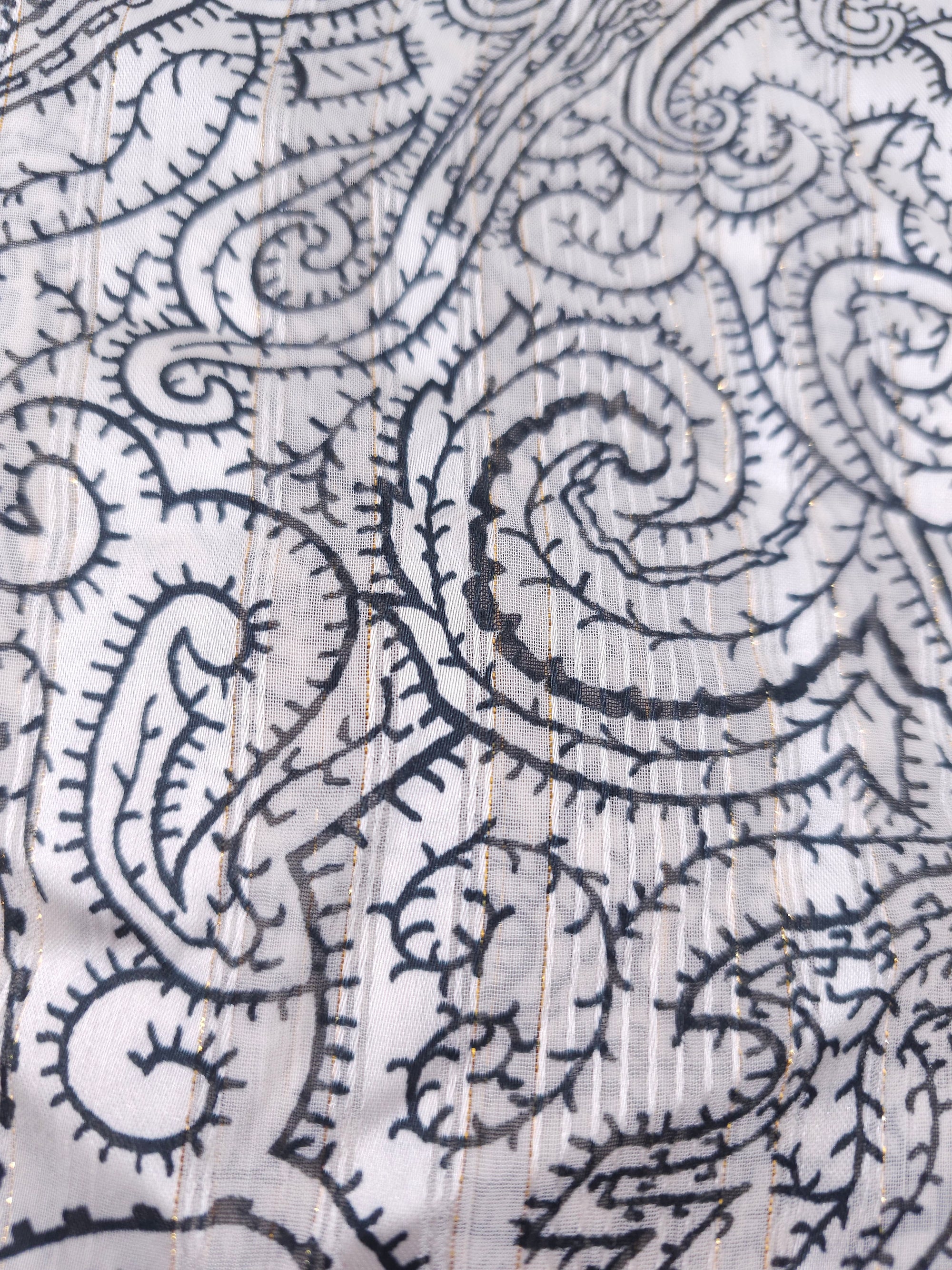 Black squiggle Viscose- 5m piece