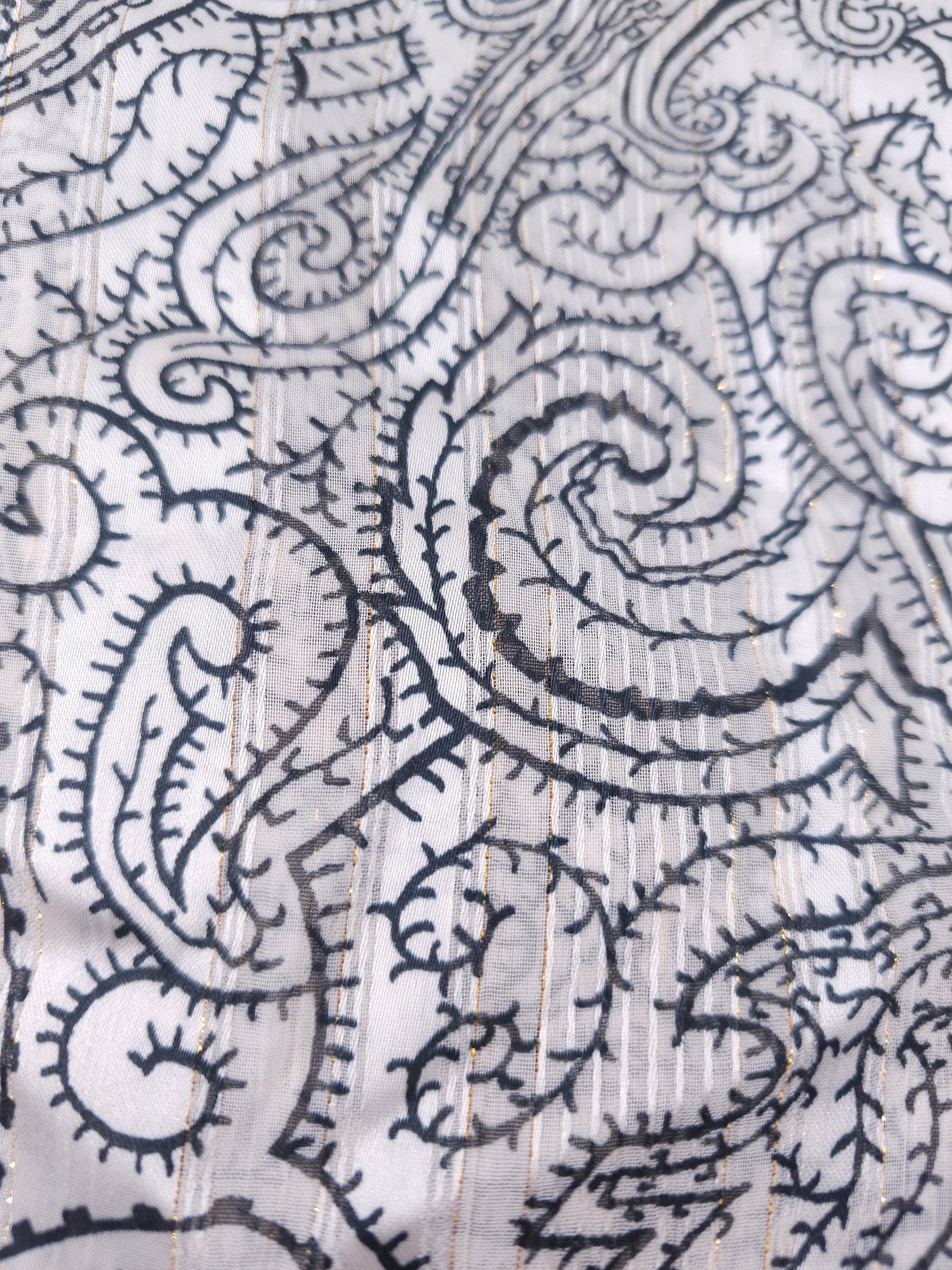 Black squiggle Viscose- 5m piece
