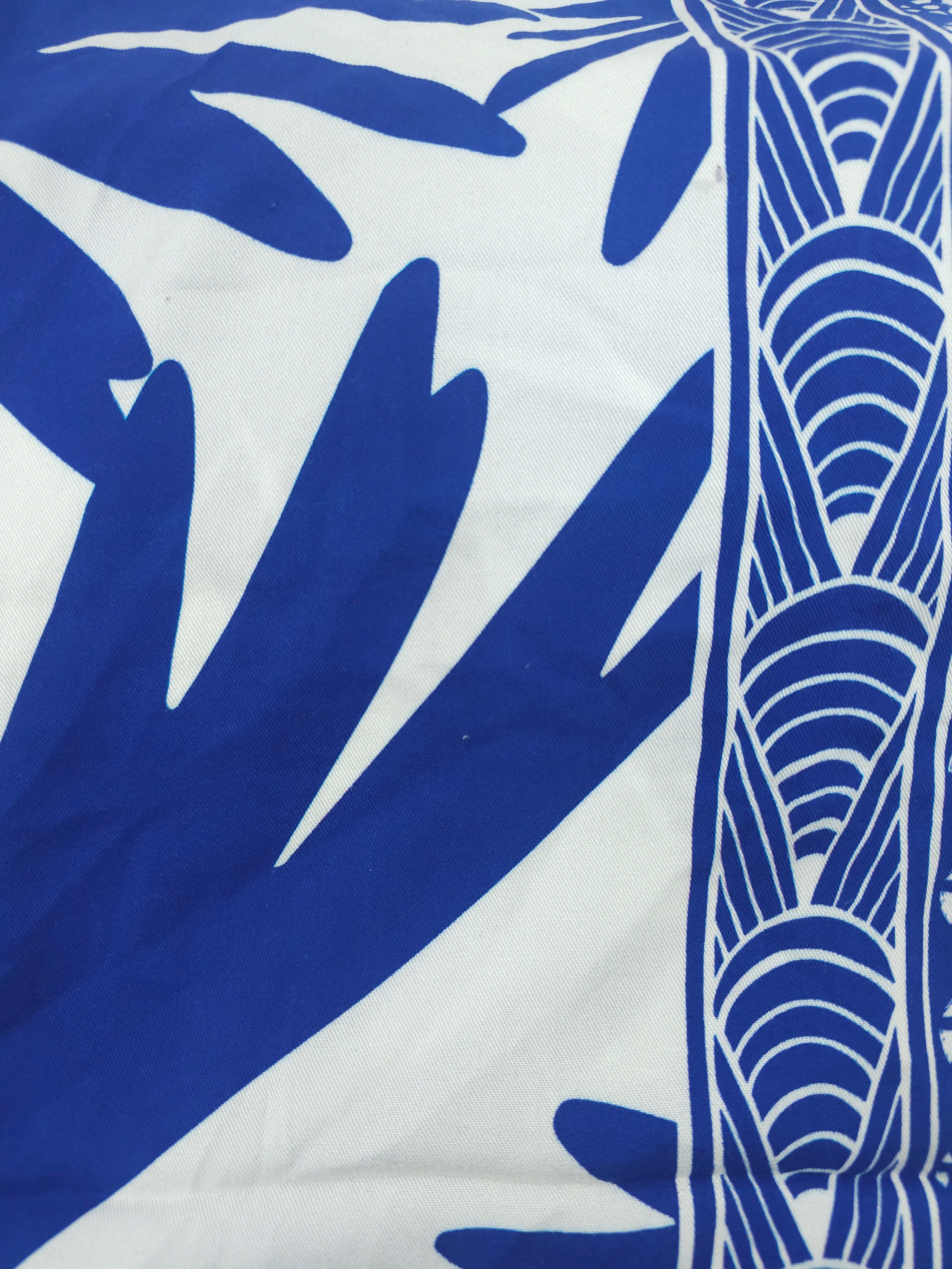 Blue Abstract Design Viscose- 3.7m Piece