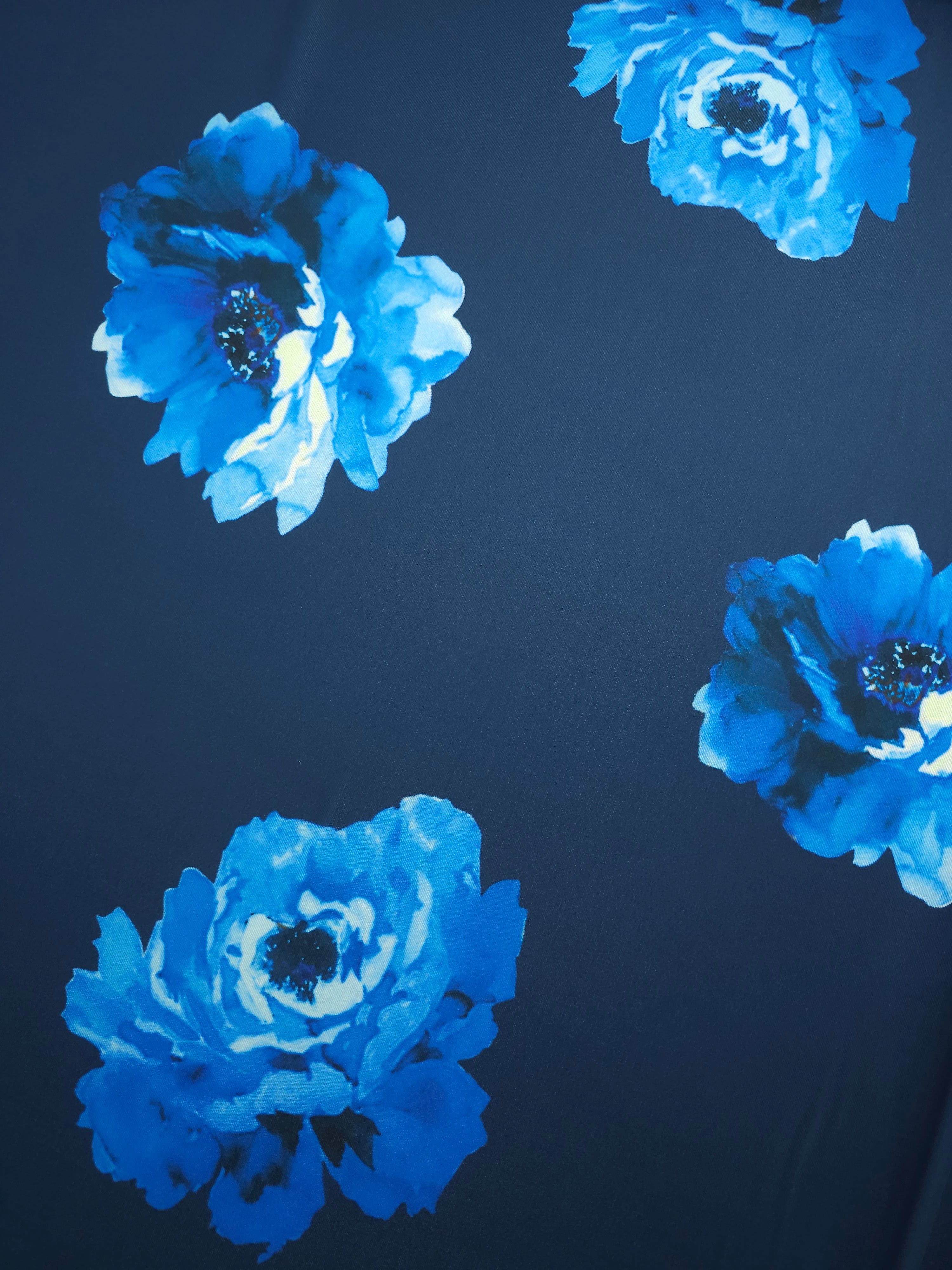 Blue/Navy Floating Flower Poly Jersey