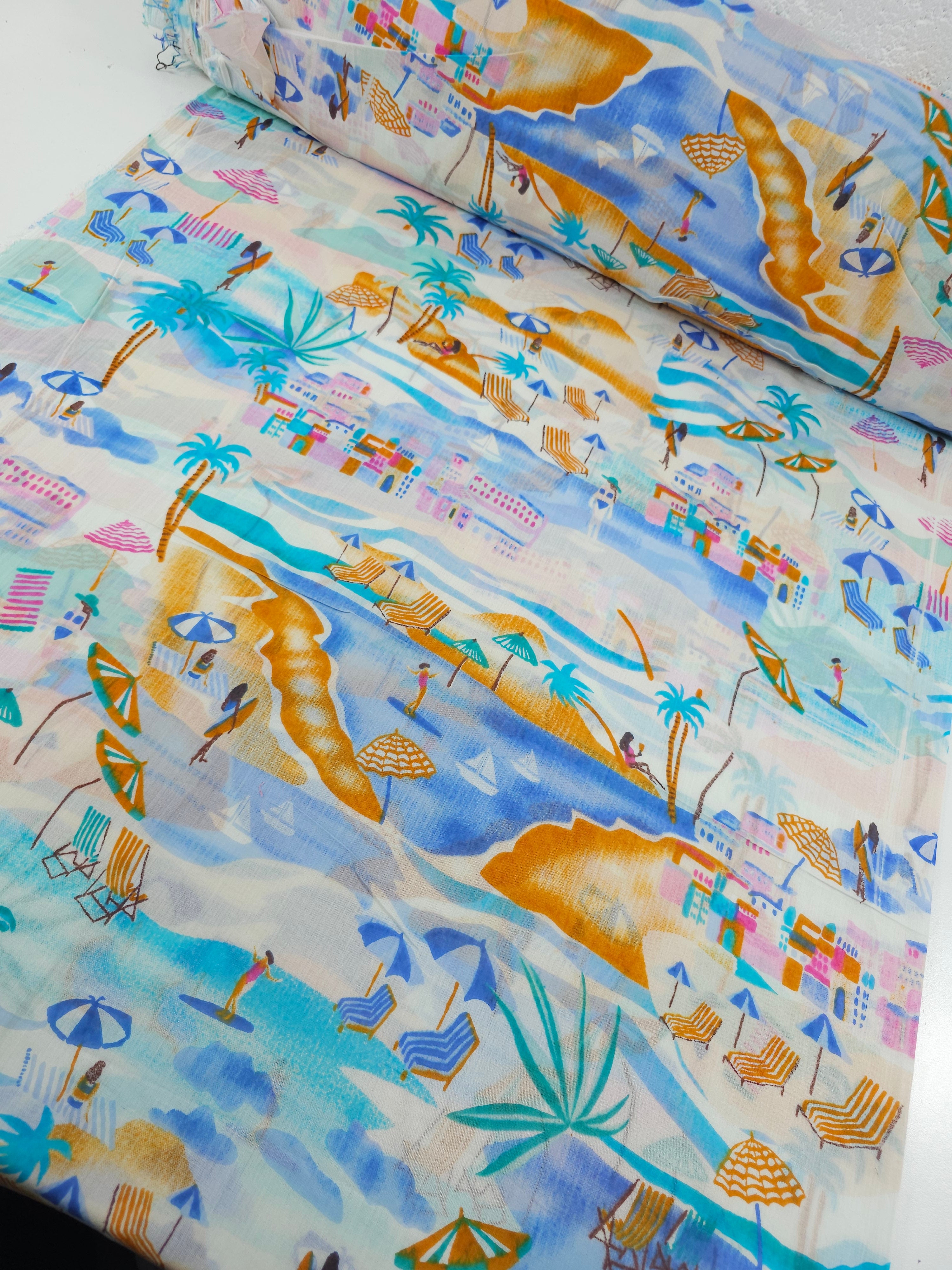 Summer Beach Vibes Cambric Cotton