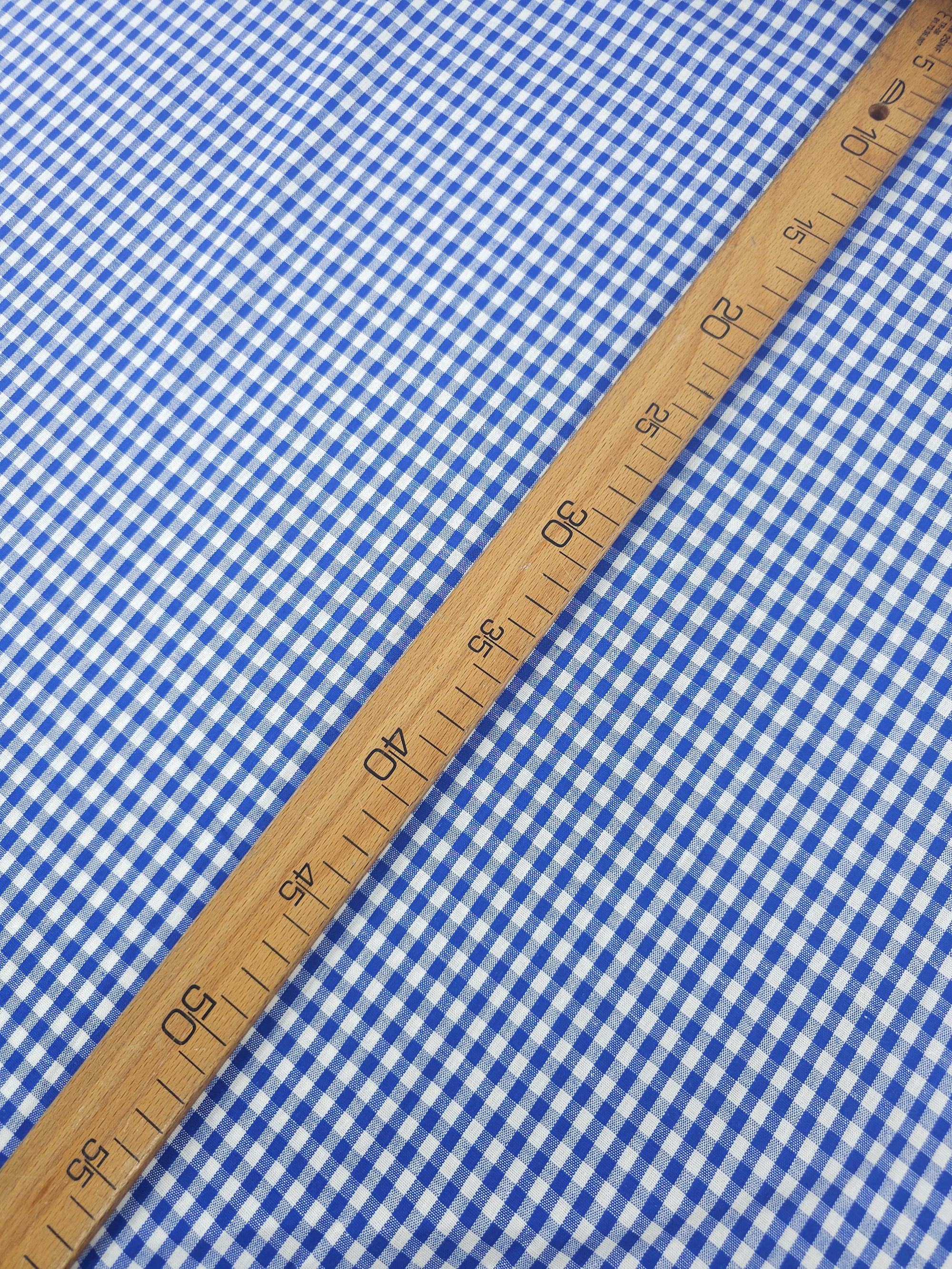 Cobalt Blue Small Gingham 100% Cotton 55"