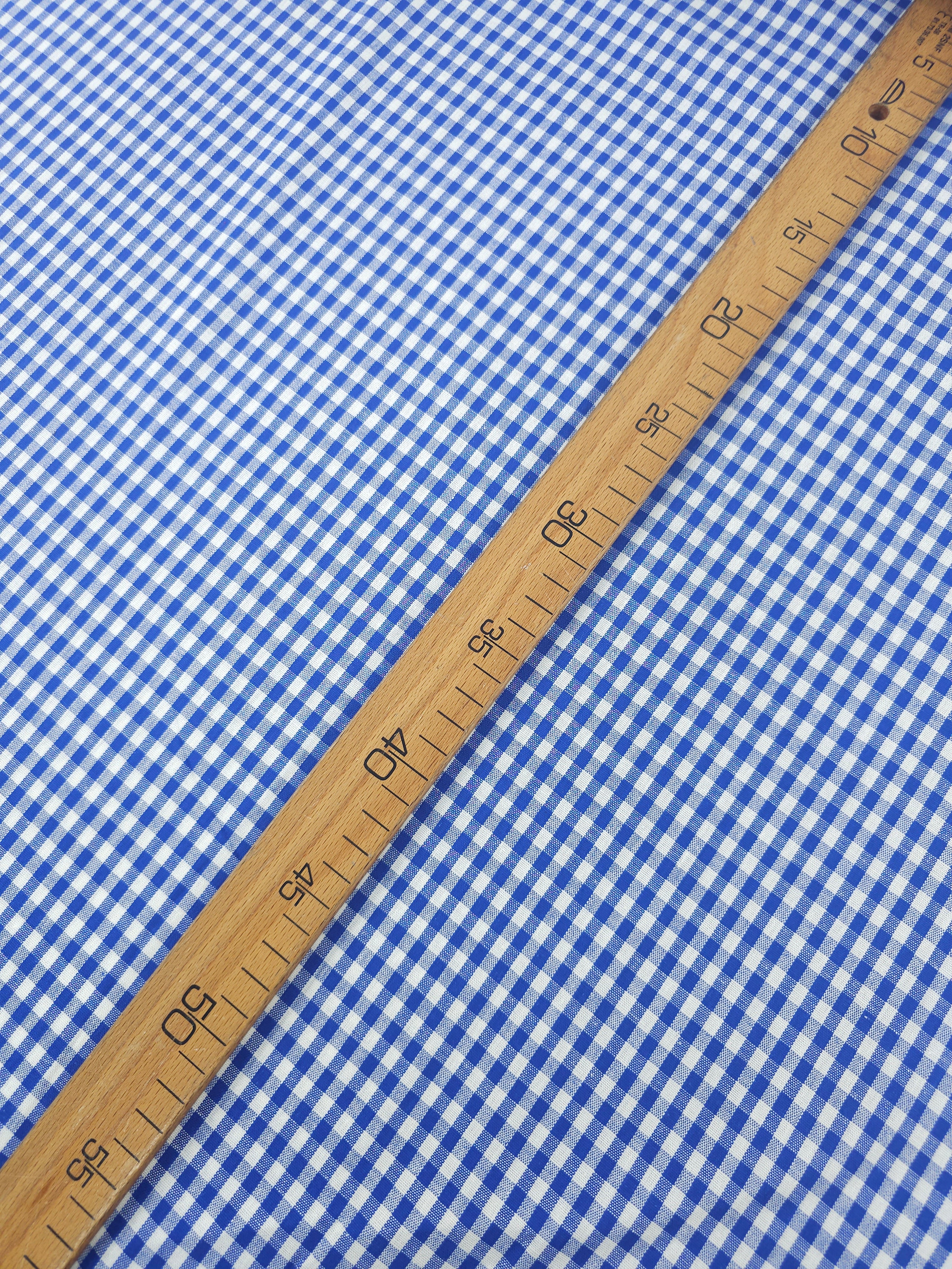 Cobalt Blue Small Gingham 100% Cotton 55"