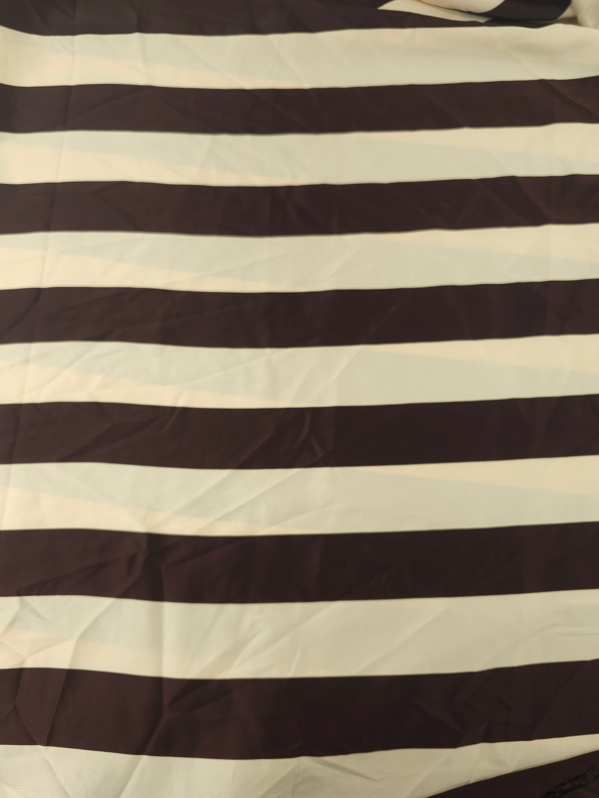 Thick brown stripe Viscose sateen- 1.5m piece