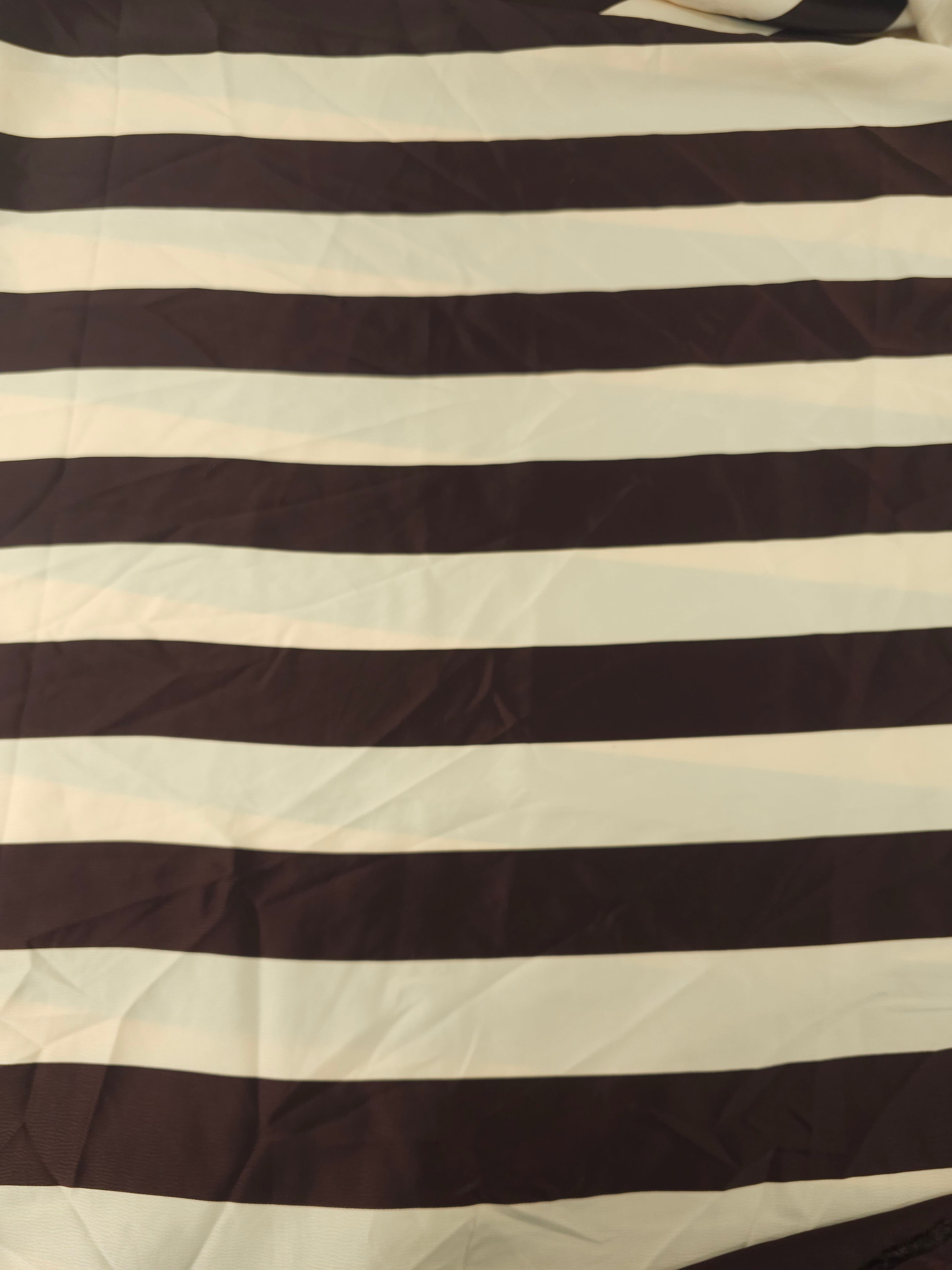 Thick brown stripe Viscose sateen- 1.5m piece