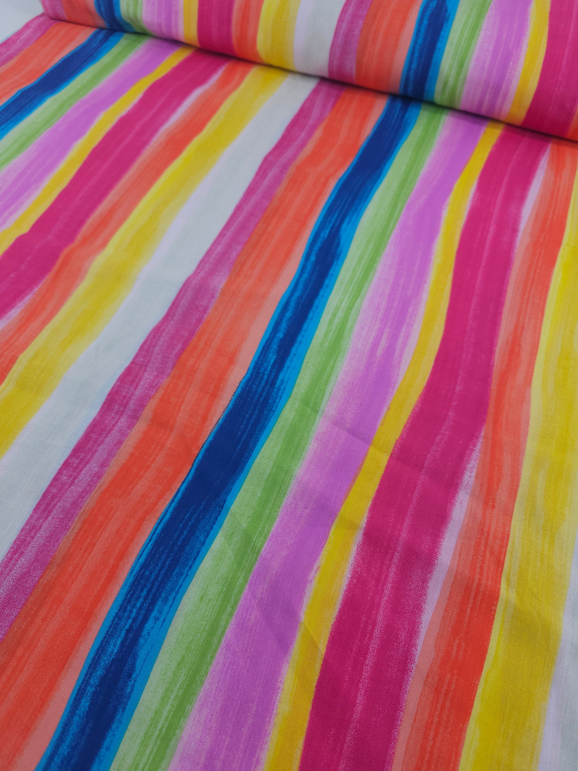 Rainbow Streamer Stripe 100% Cotton 104” - Dunelm *EXTRA WIDE*