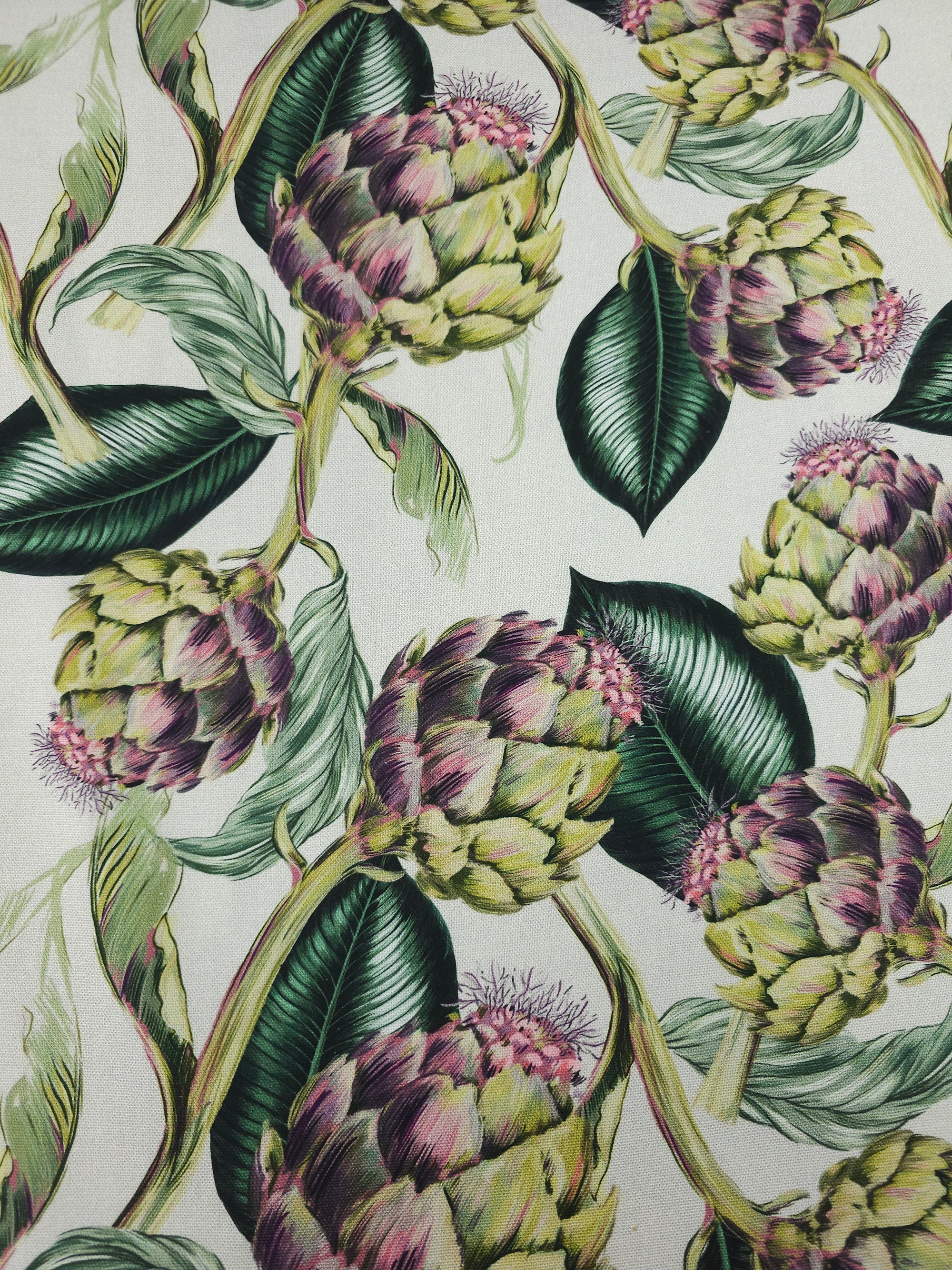 Muted Artichoke Floral Lightweight Canvas Cotton